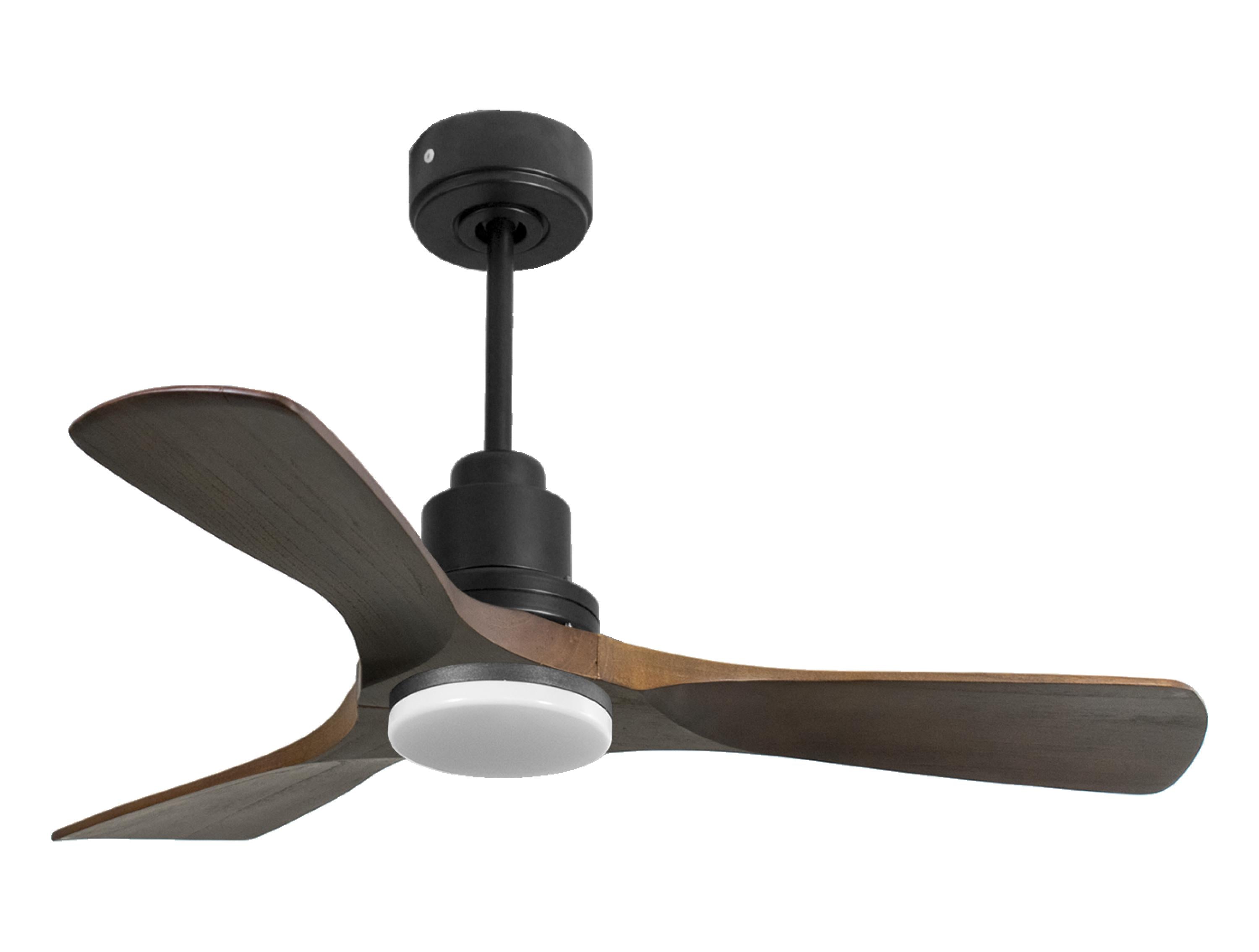 Ventilatore da soffitto Reversibile Termostato Dimmabile Wifi Motore CC Tetti inclinati Telecomando Luce a tre toni Hypersilence Memoria Shopify Vendible (AUTOMATICO)