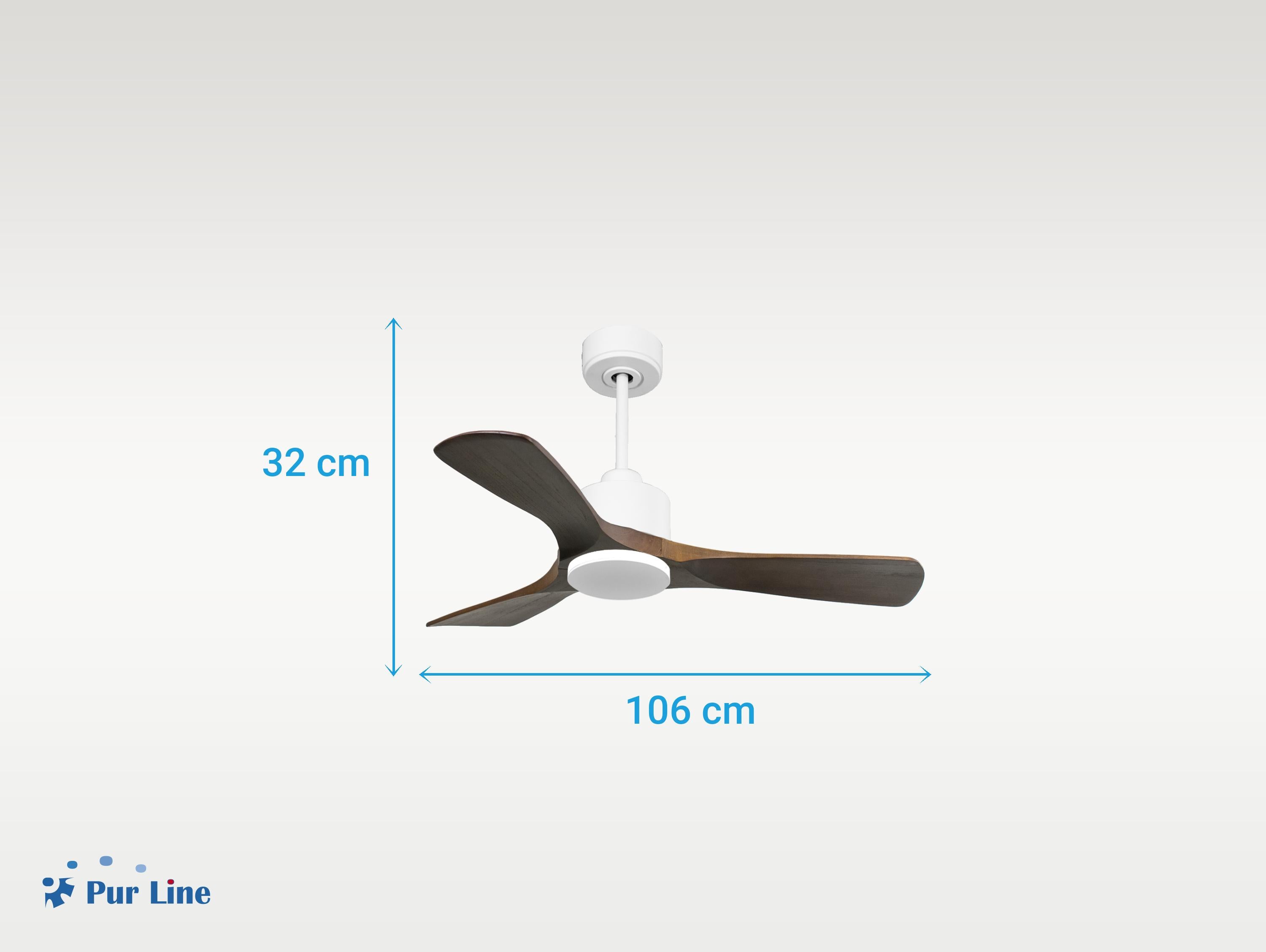Ventilatore da soffitto Reversibile Termostato Wifi Motore CC Tetti inclinati Telecomando Hypersilence Memoria