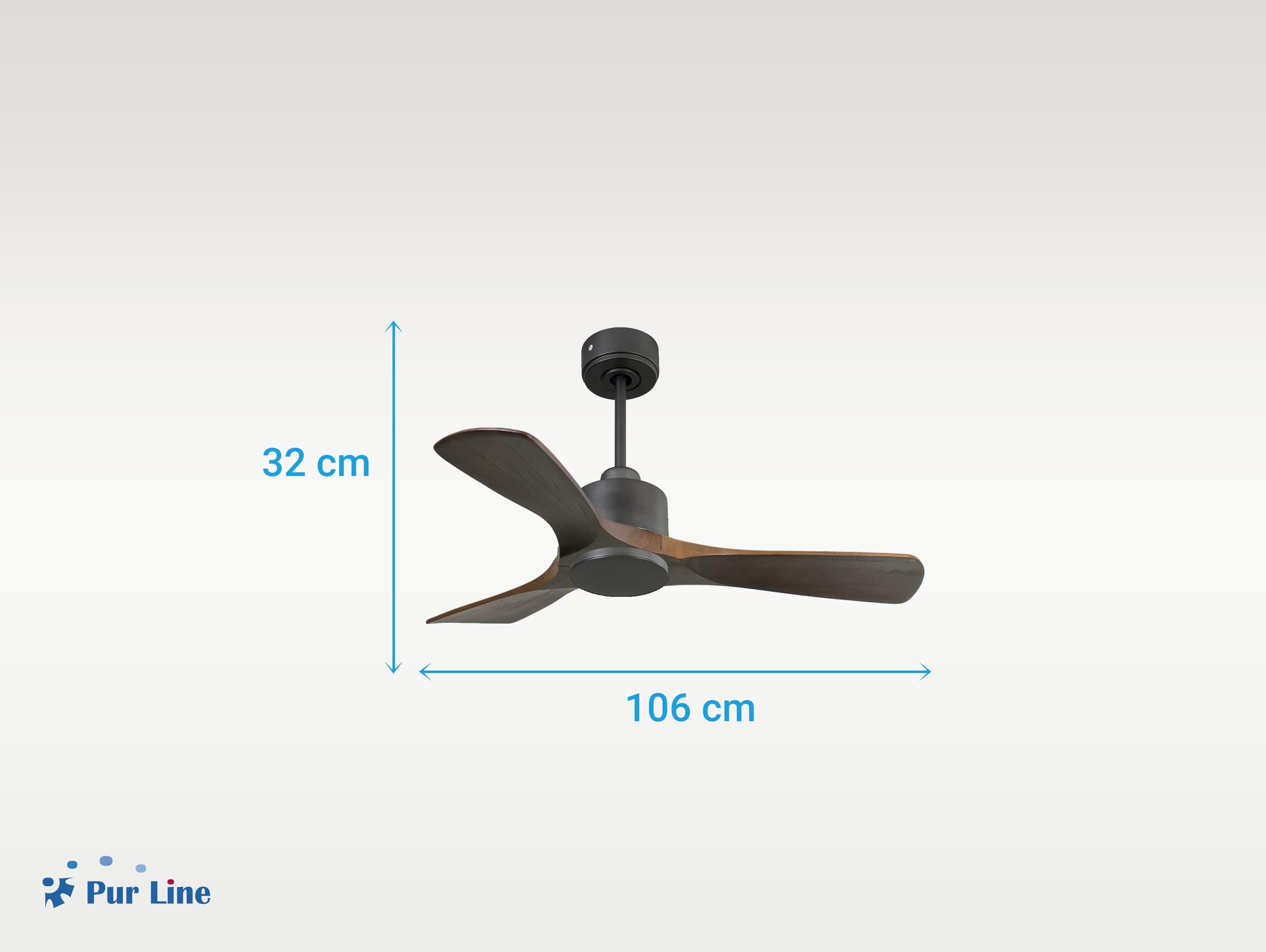 Ventilatore da soffitto Reversibile Termostato Wifi Motore CC Tetti inclinati Telecomando Hypersilence Memoria