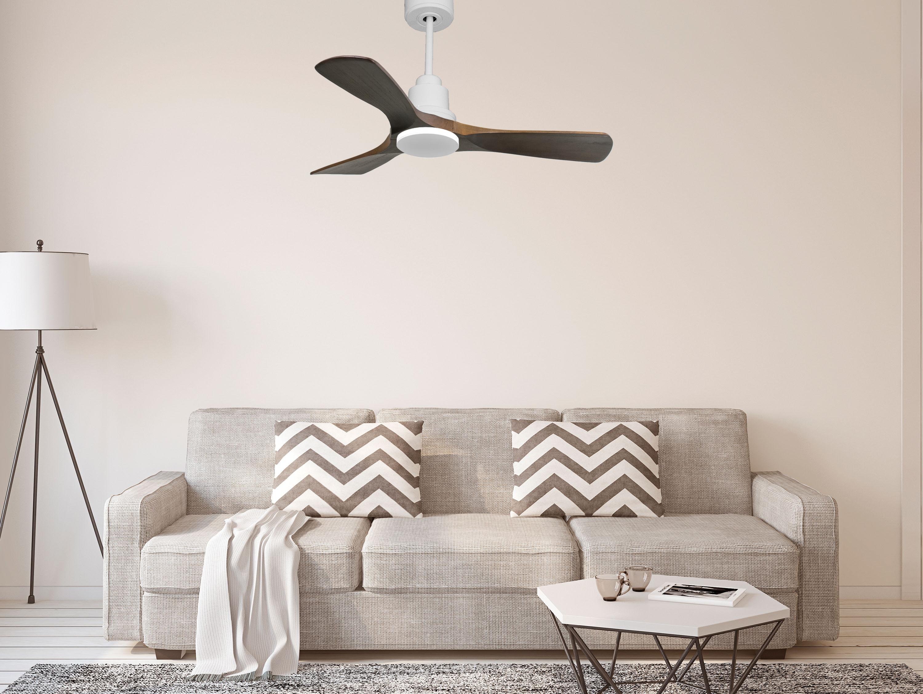 Ventilatore da soffitto Reversibile Termostato Wifi Motore CC Tetti inclinati Telecomando Hypersilence Memoria