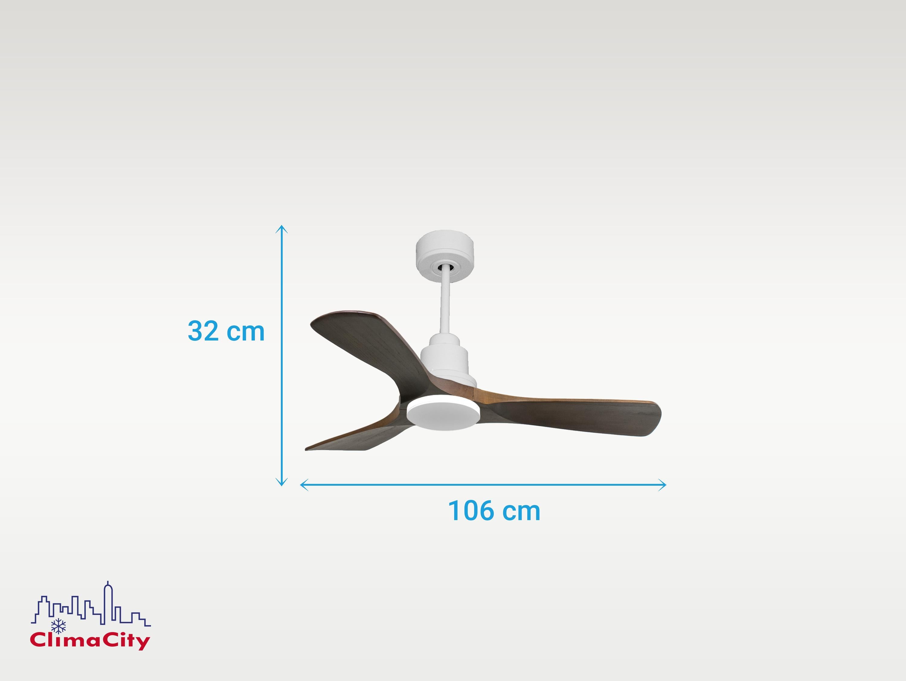 Ventilatore da soffitto Reversibile Termostato Wifi Motore CC Tetti inclinati Telecomando Hypersilence Memoria