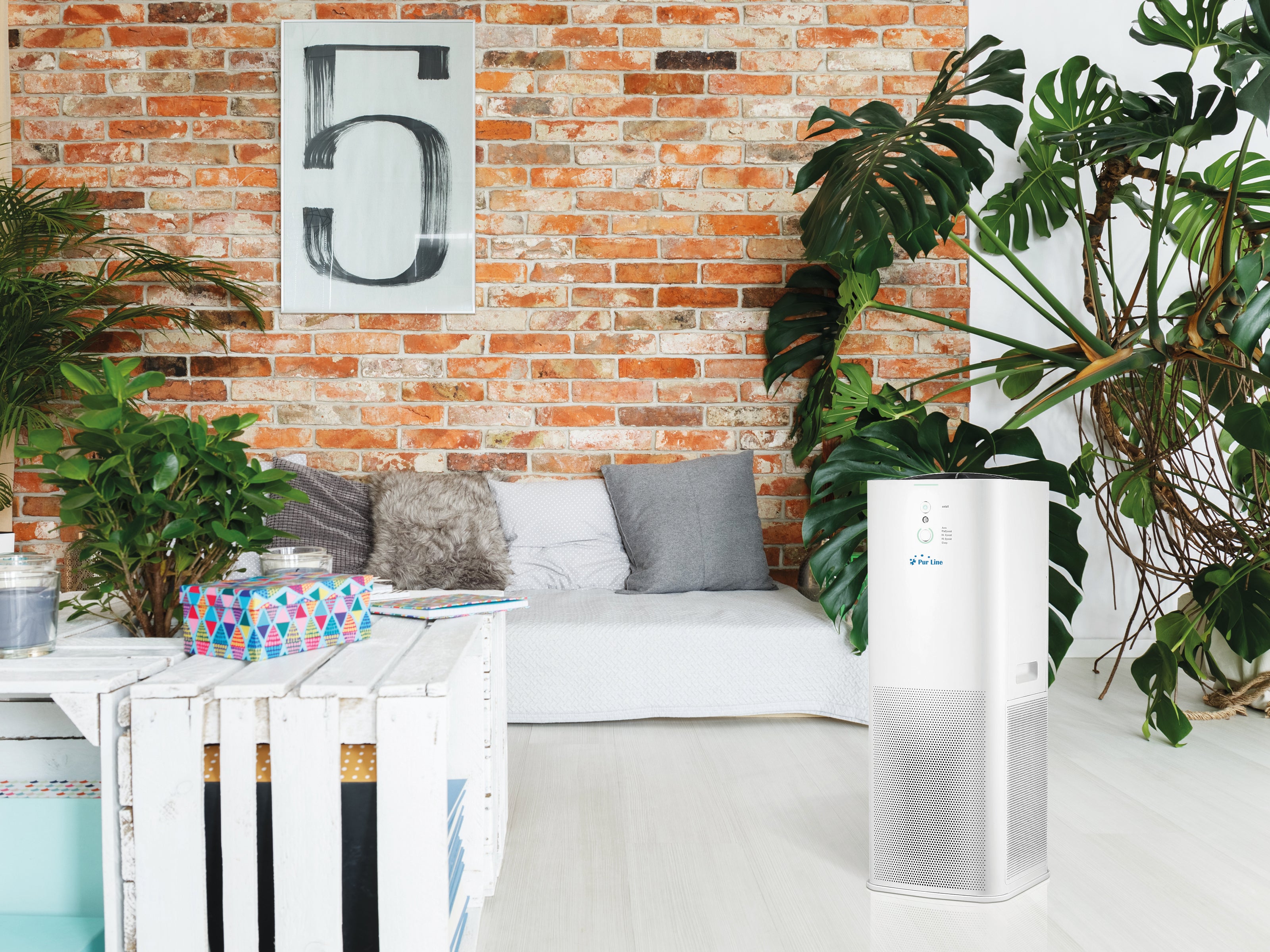 Purificatore d'aria con 2 filtri HEPA e aria ionizzata per 90m2