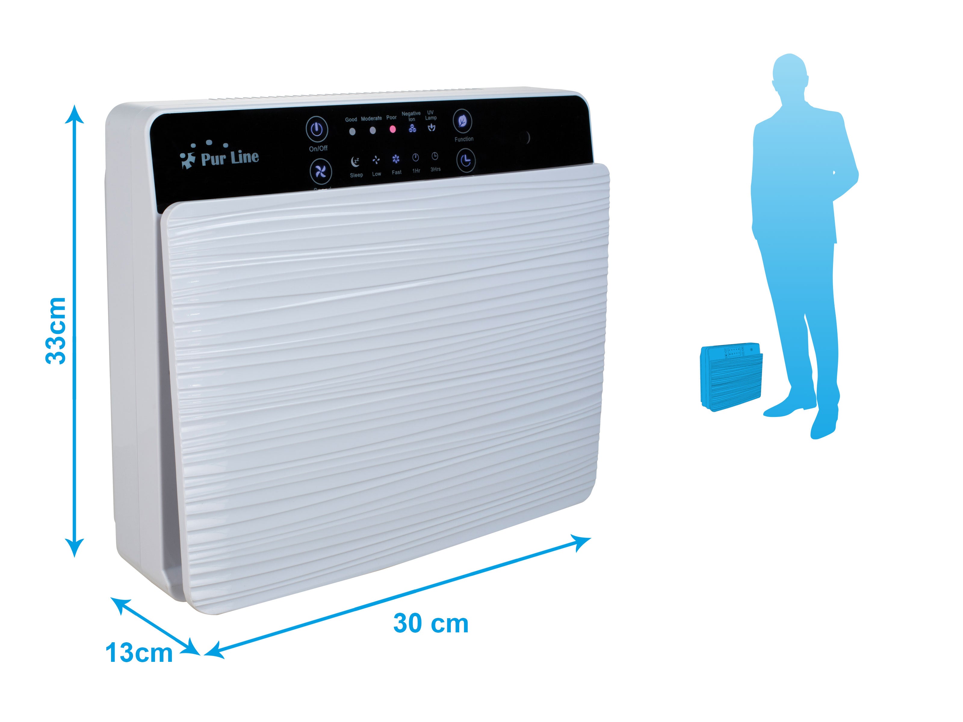 Purificatore d'aria con filtro HEPA PM2 ionizzatore lampada UV 3 velocità e modalità AUTO