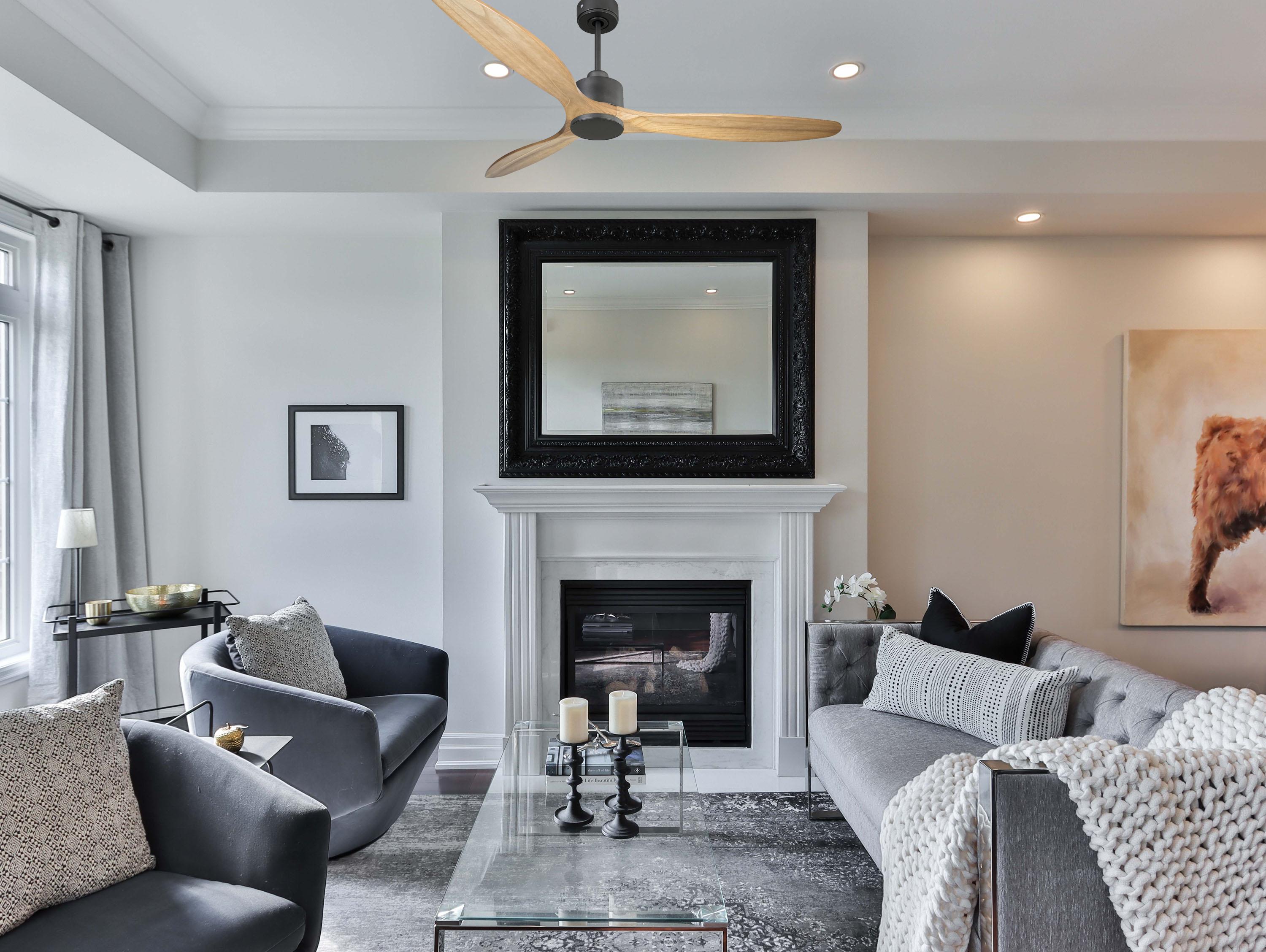 Ventilatore da soffitto Reversibile Termostato Wifi Motore CC Tetti inclinati Telecomando Hypersilence Memoria