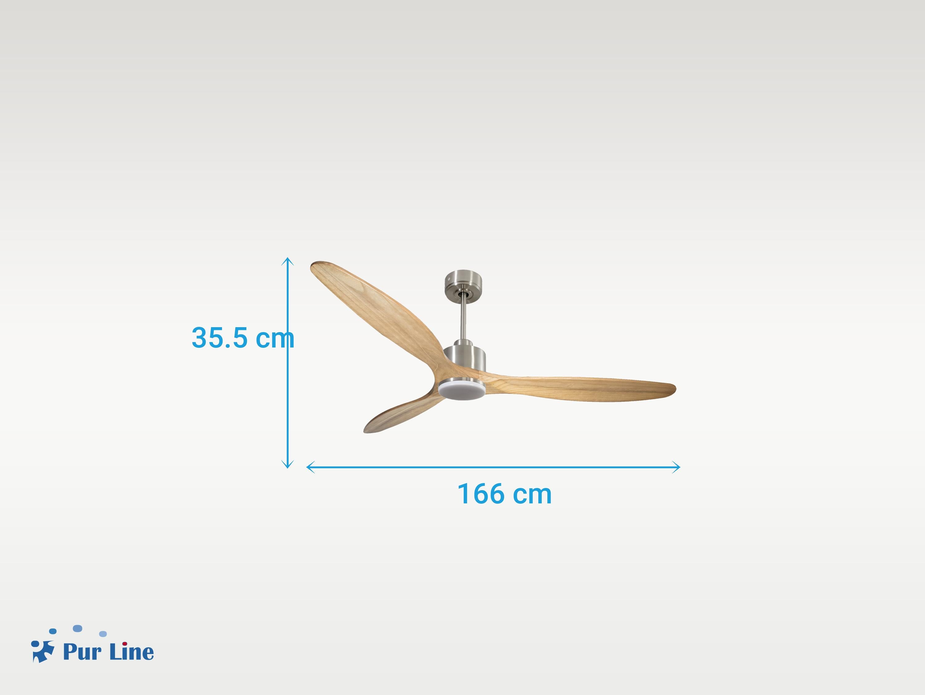 Ventilatore da soffitto Reversibile Termostato Dimmabile Wifi Motore CC Tetti inclinati Telecomando Luce a tre toni Hypersilence Memoria