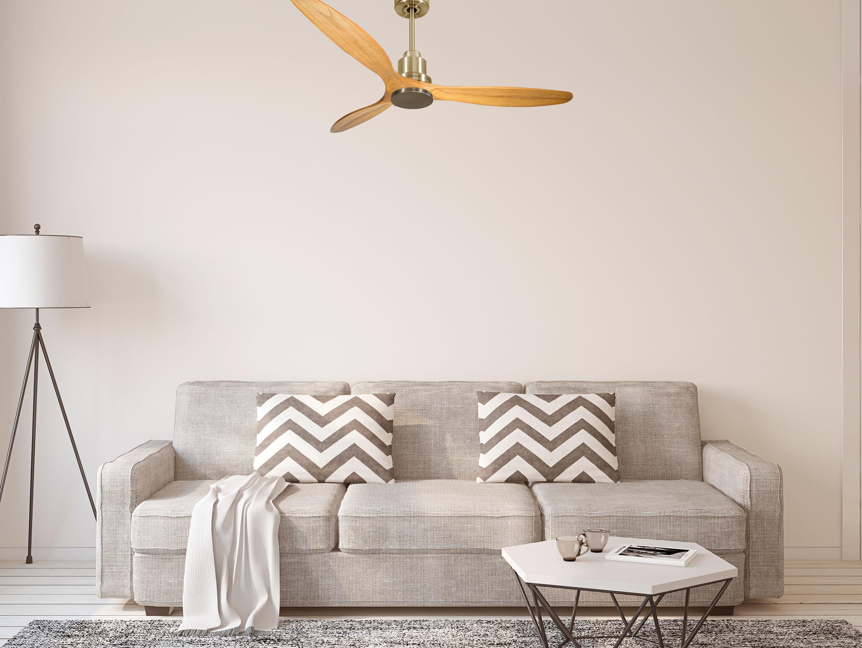 Ventilatore da soffitto Reversibile Termostato Wifi Motore CC Tetti inclinati Telecomando Hypersilence Memoria
