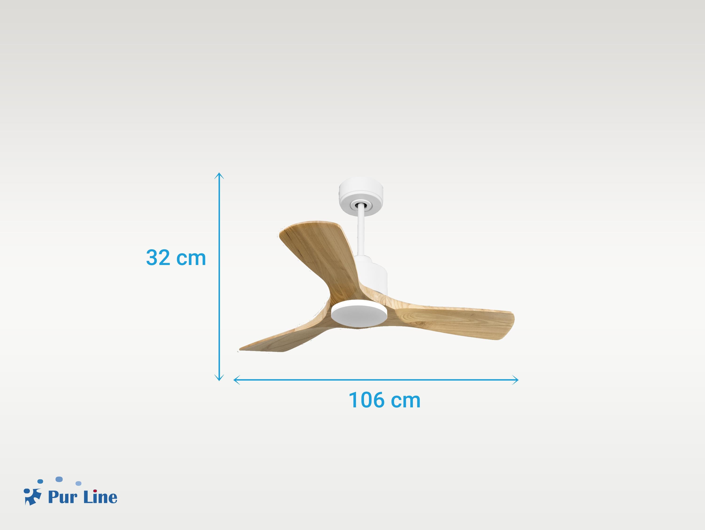 Ventilatore da soffitto Reversibile Termostato Wifi Motore CC Tetti inclinati Telecomando Hypersilence Memoria