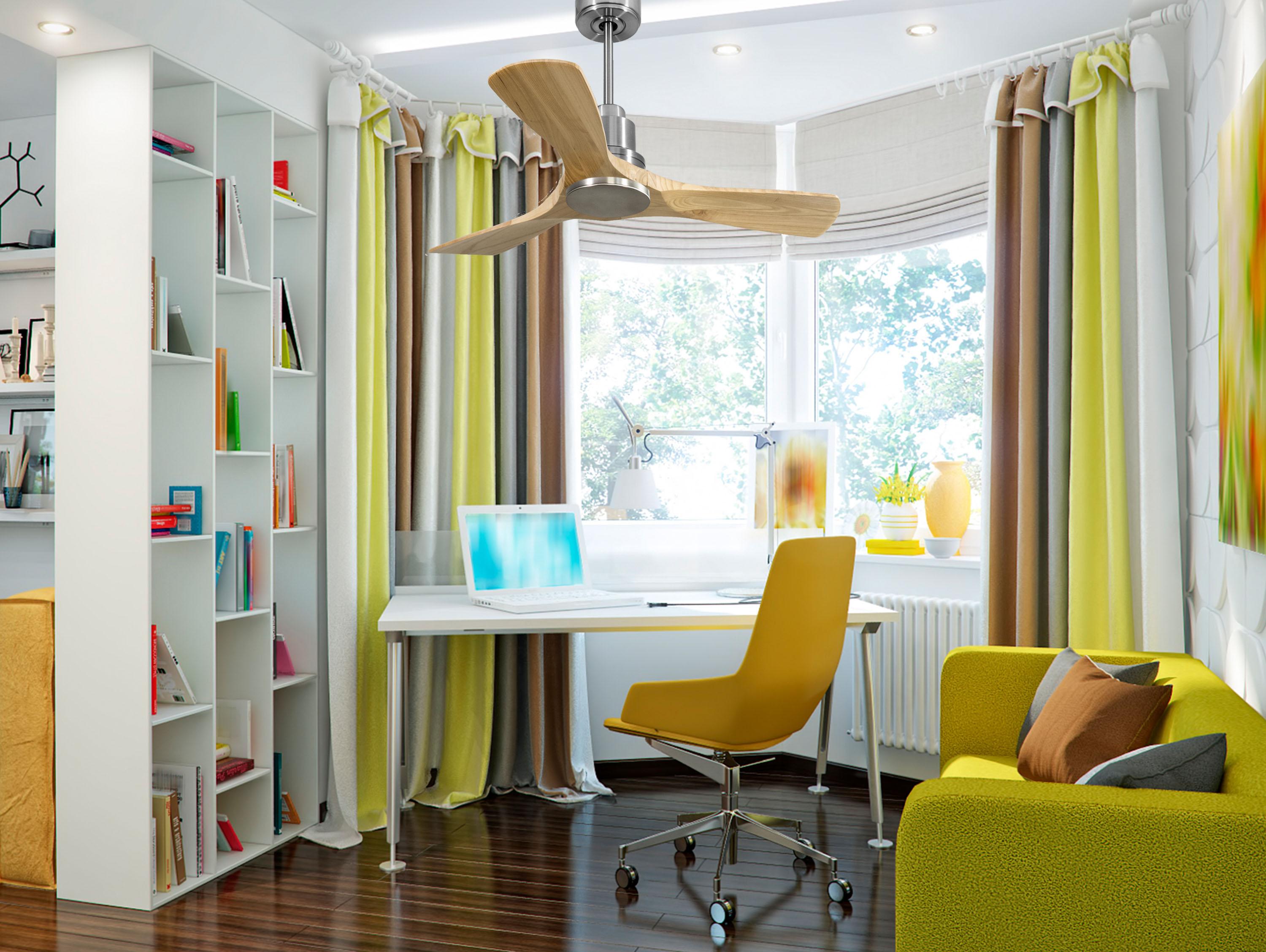 Ventilatore da soffitto Reversibile Termostato Wifi Motore CC Tetti inclinati Telecomando Hypersilence Memoria