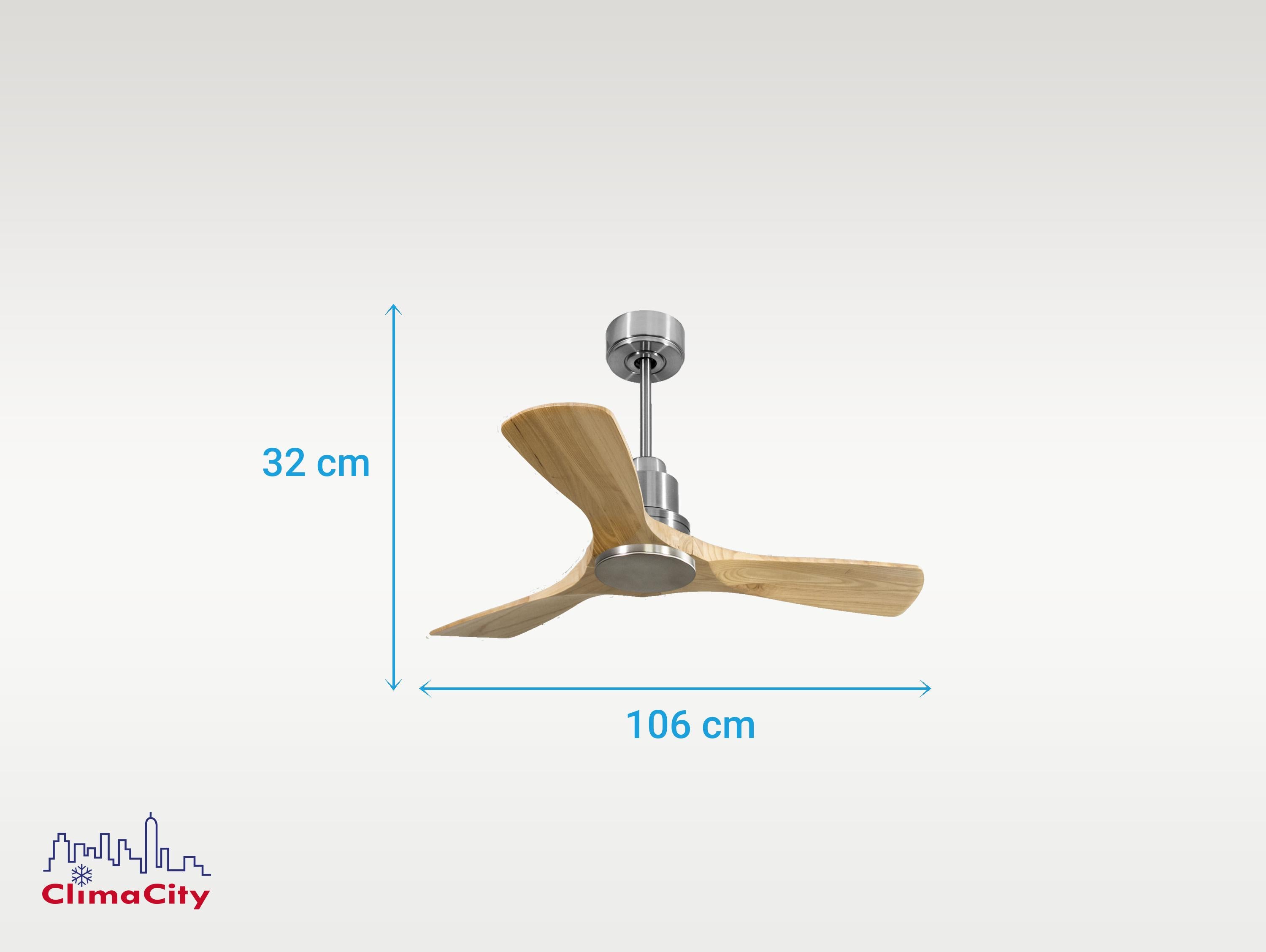 Ventilatore da soffitto Reversibile Termostato Wifi Motore CC Tetti inclinati Telecomando Hypersilence Memoria