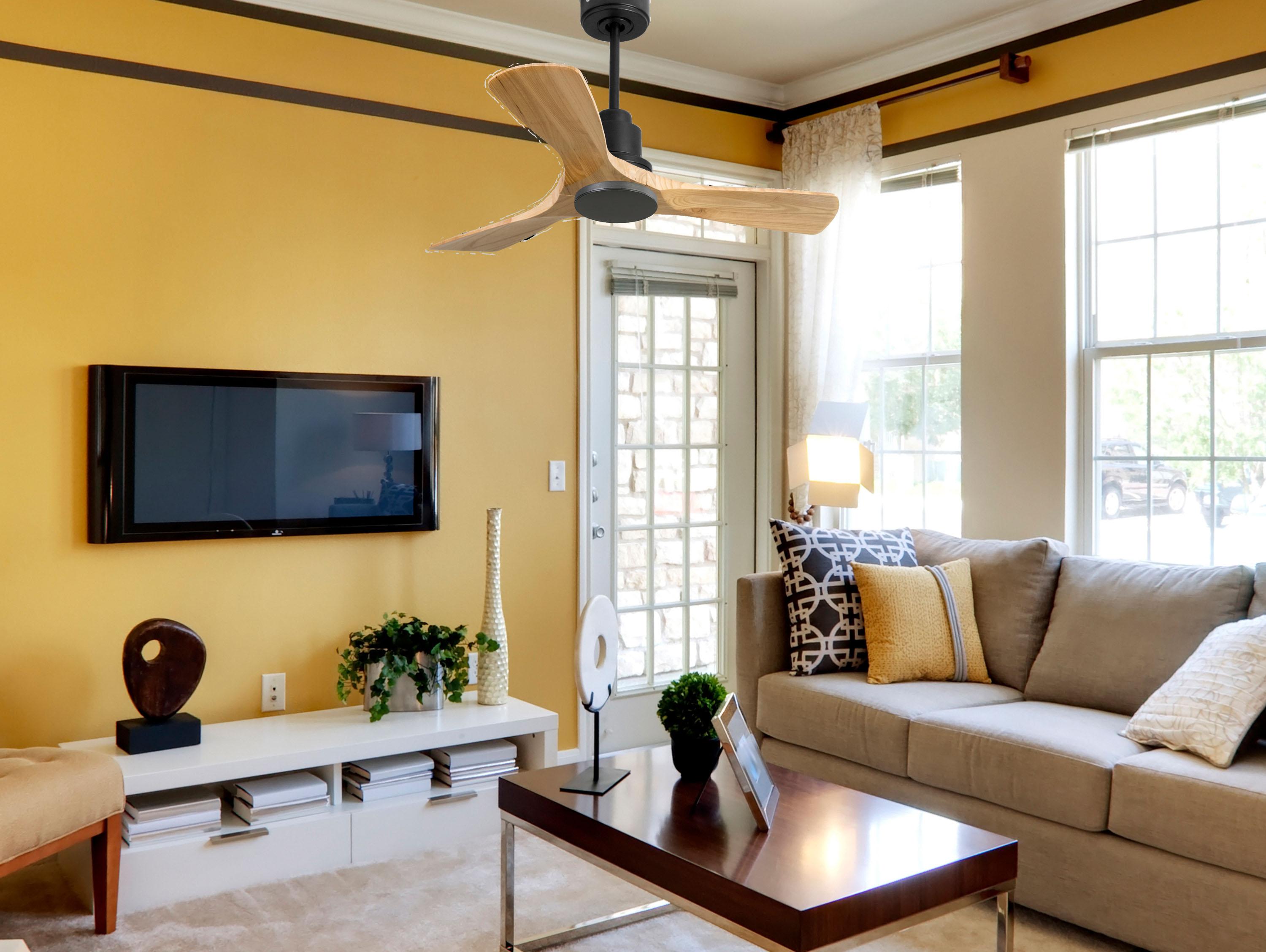 Ventilatore da soffitto Reversibile Termostato Wifi Motore CC Tetti inclinati Telecomando Hypersilence Memoria