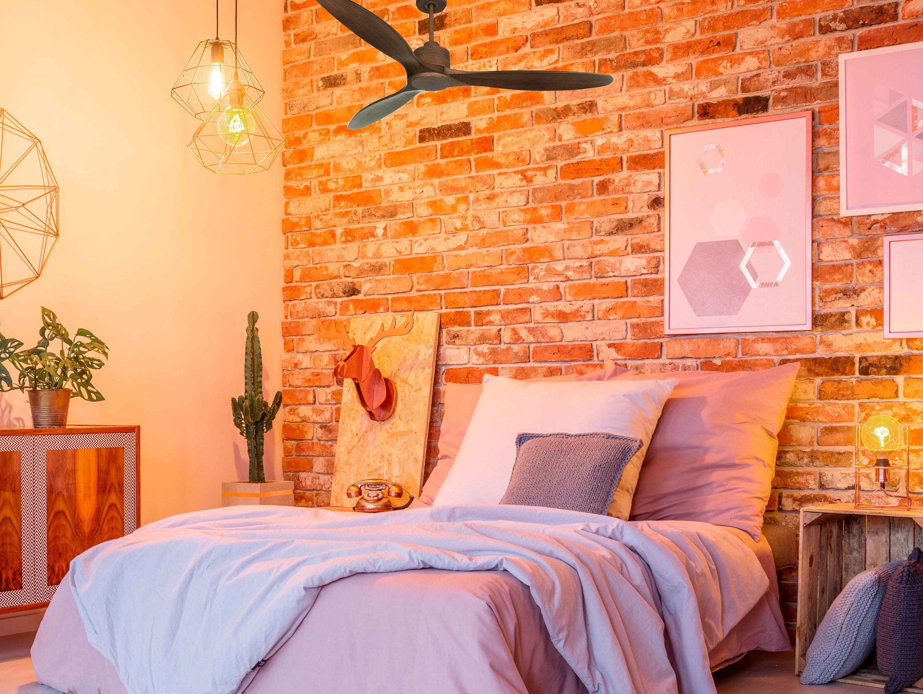 Ventilatore da soffitto Reversibile Termostato Wifi Motore CC Tetti inclinati Telecomando Hypersilence Memoria
