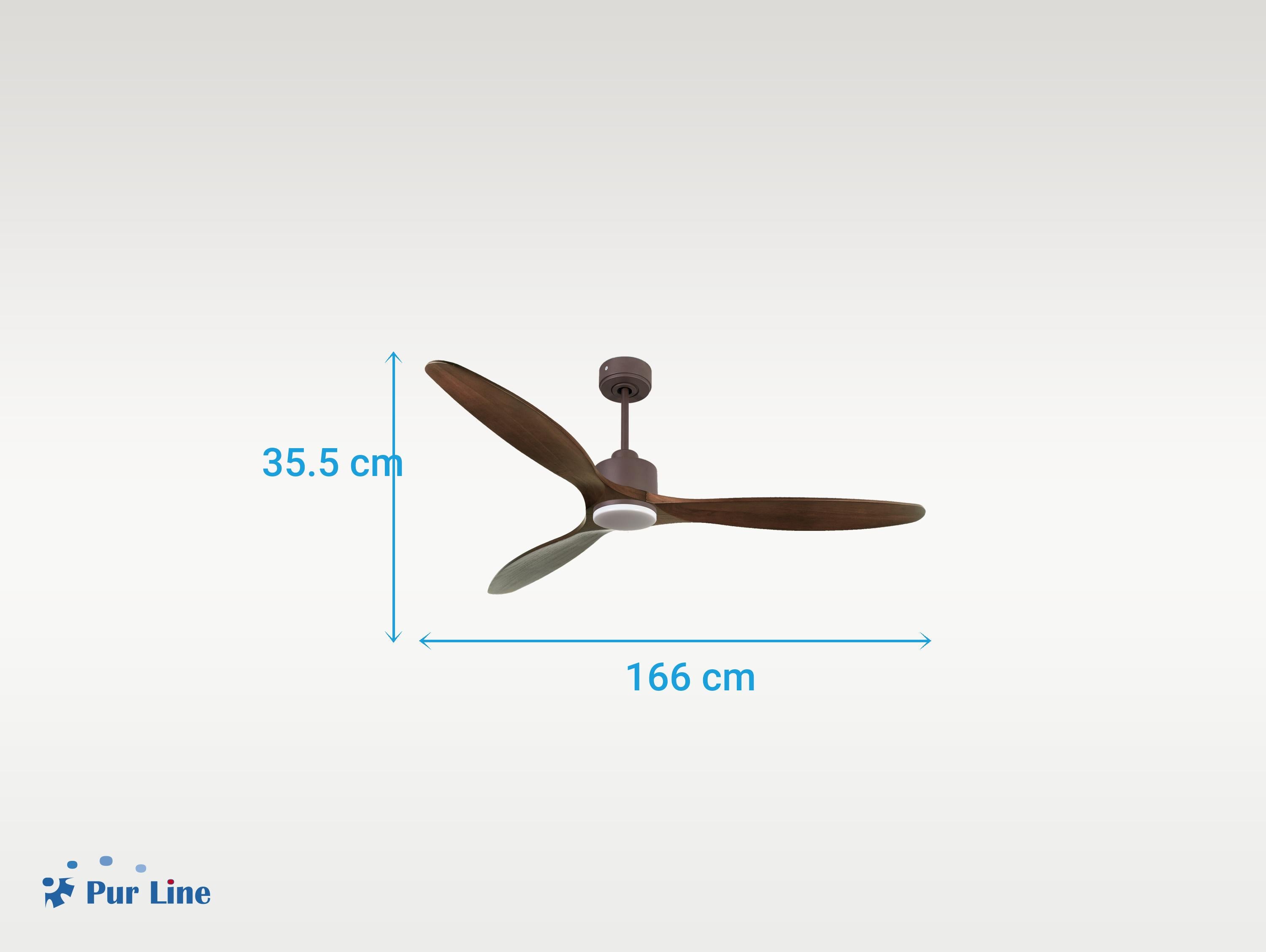 Ventilatore da soffitto Reversibile Termostato Dimmabile Wifi Motore CC Tetti inclinati Telecomando Luce a tre toni Hypersilence Memoria