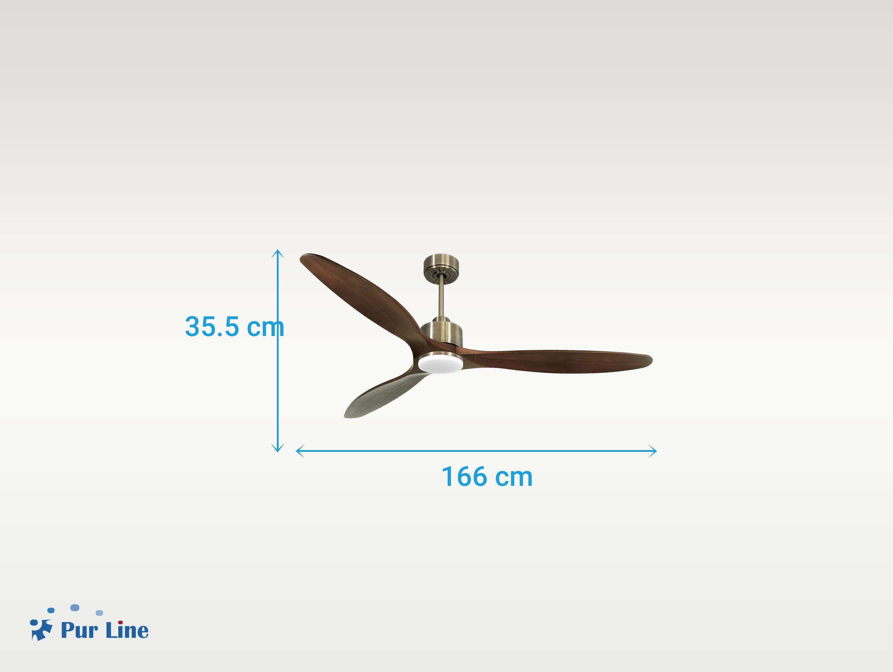 Ventilatore da soffitto Reversibile Termostato Dimmabile Wifi Motore CC Tetti inclinati Telecomando Luce a tre toni Hypersilence Memoria