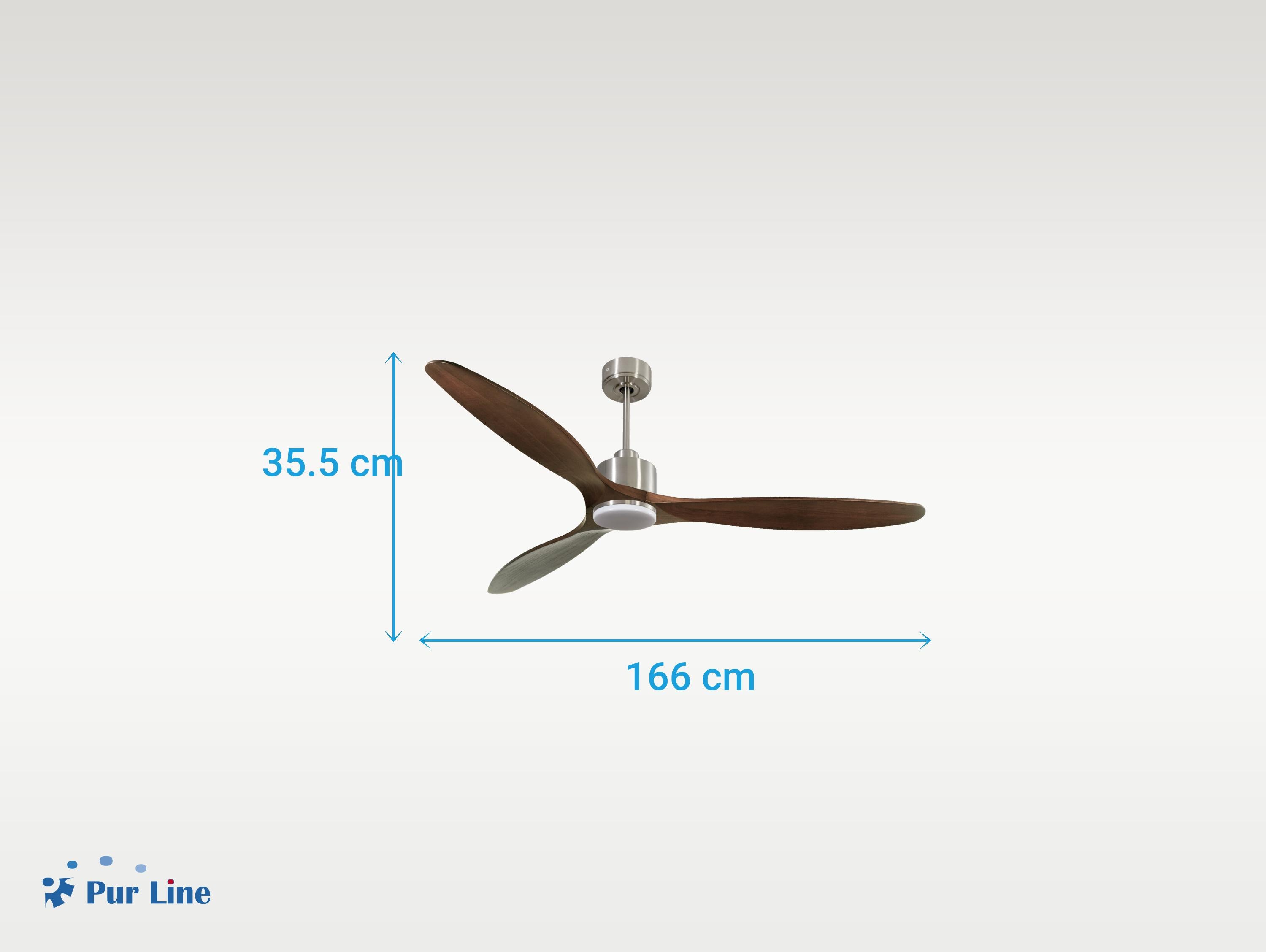 Ventilatore da soffitto Reversibile Termostato Dimmabile Wifi Motore CC Tetti inclinati Telecomando Luce a tre toni Hypersilence Memoria