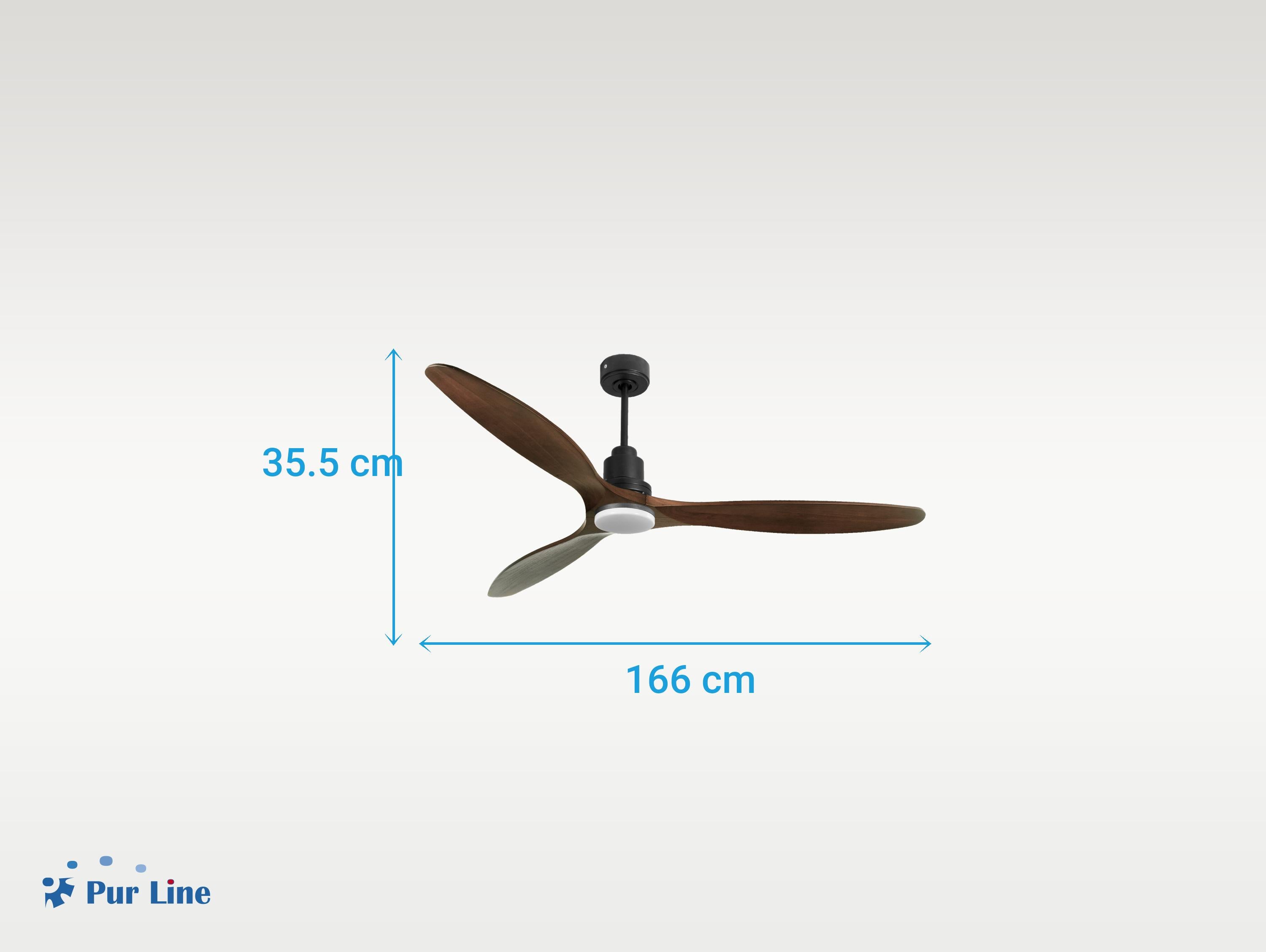 Ventilatore da soffitto Reversibile Termostato Dimmabile Wifi Motore CC Tetti inclinati Telecomando Luce a tre toni Hypersilence Memoria Shopify Vendible (AUTOMATICO)