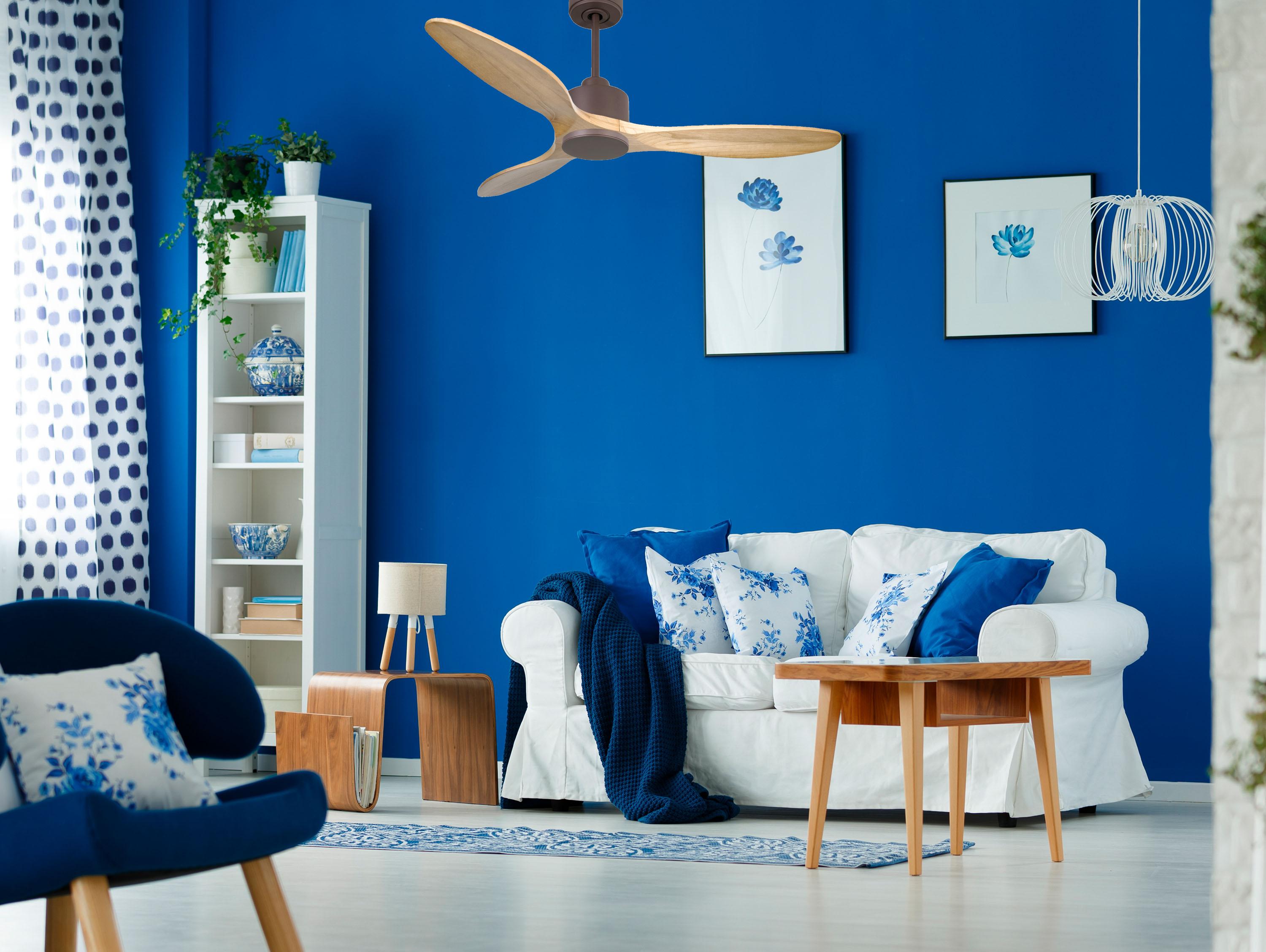 Ventilatore da soffitto Reversibile Termostato Wifi Motore CC Tetti inclinati Telecomando Hypersilence Memoria