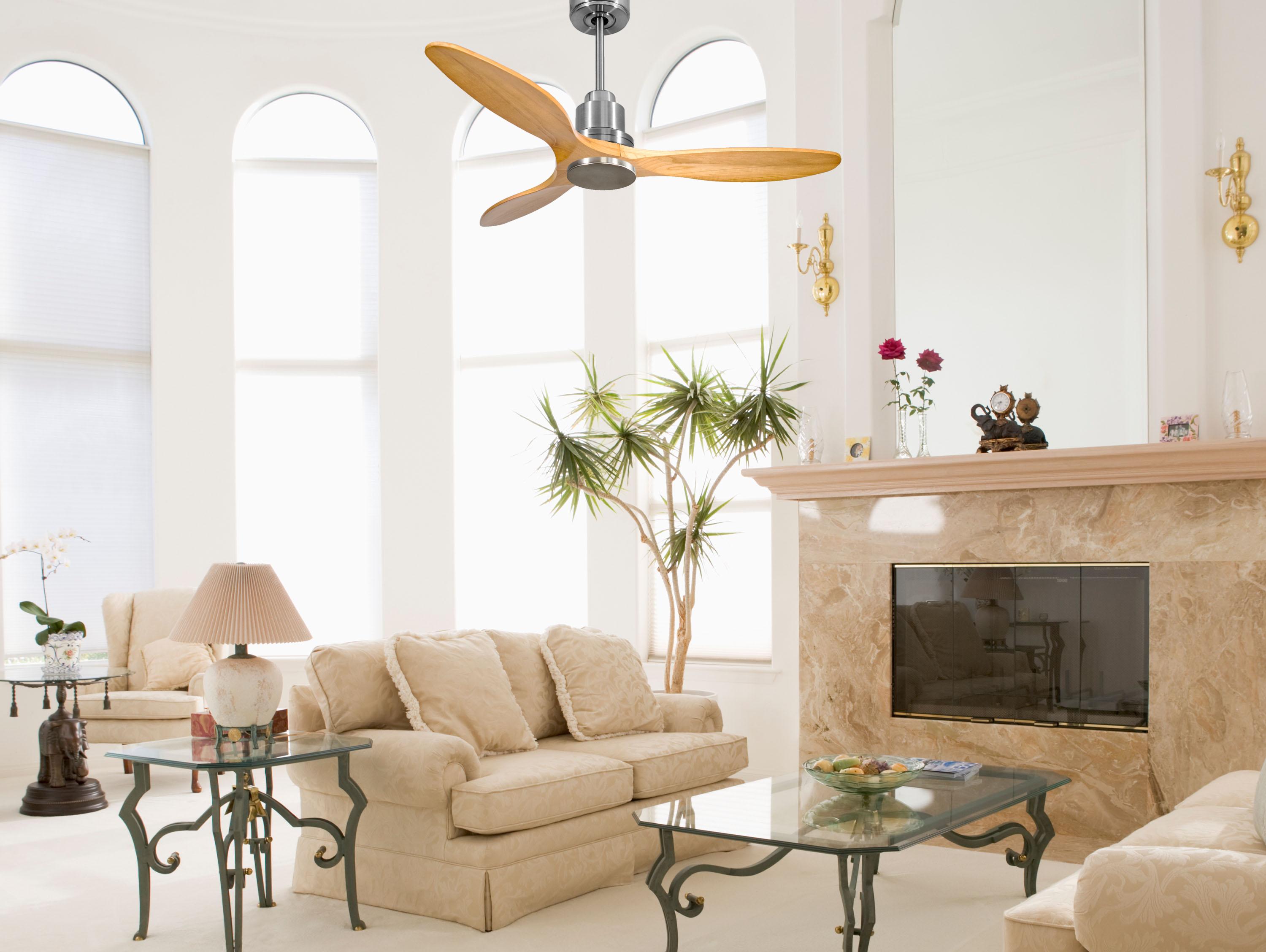 Ventilatore da soffitto Reversibile Termostato Wifi Motore CC Tetti inclinati Telecomando Hypersilence Memoria