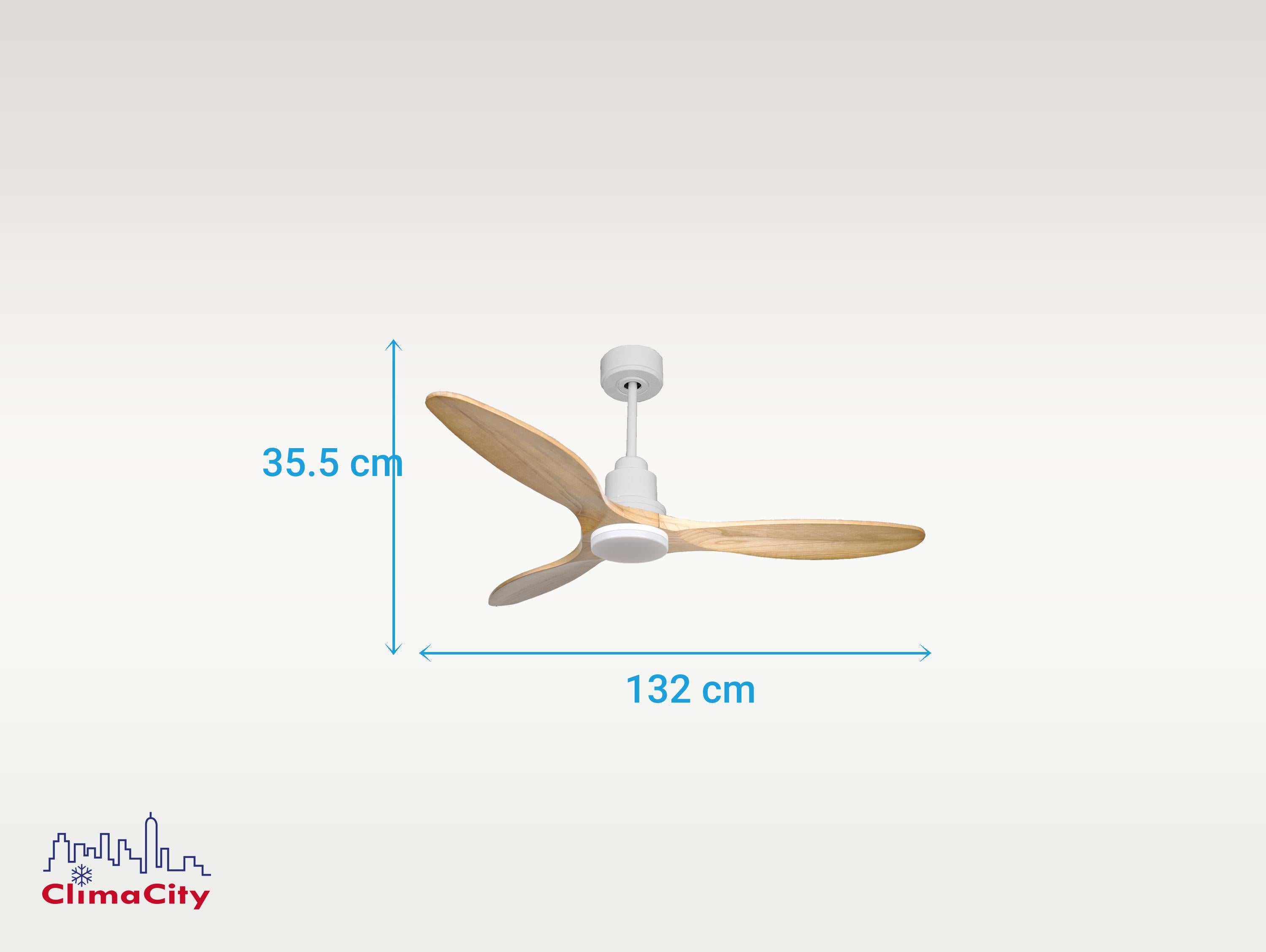 Ventilatore da soffitto Reversibile Termostato Dimmabile Wifi Motore CC Tetti inclinati Telecomando Luce a tre toni Hypersilence Memoria Shopify Vendible (AUTOMATICO)
