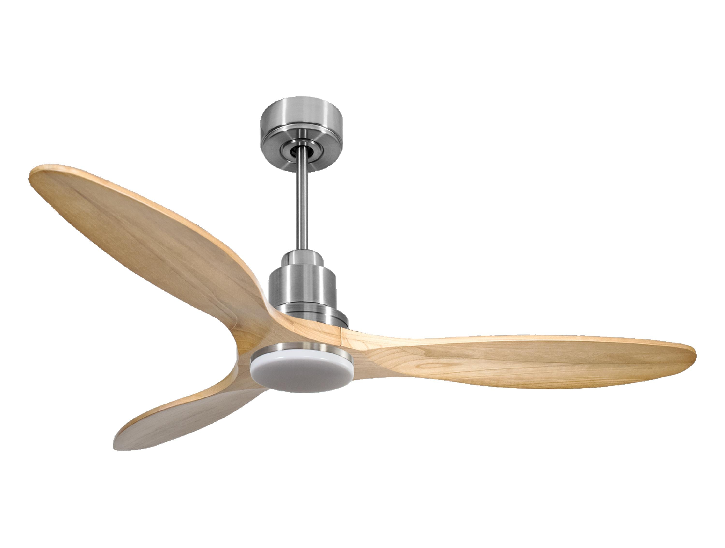 Ventilatore da soffitto Reversibile Termostato Dimmabile Wifi Motore CC Tetti inclinati Telecomando Luce a tre toni Hypersilence Memoria Shopify Vendible (AUTOMATICO)