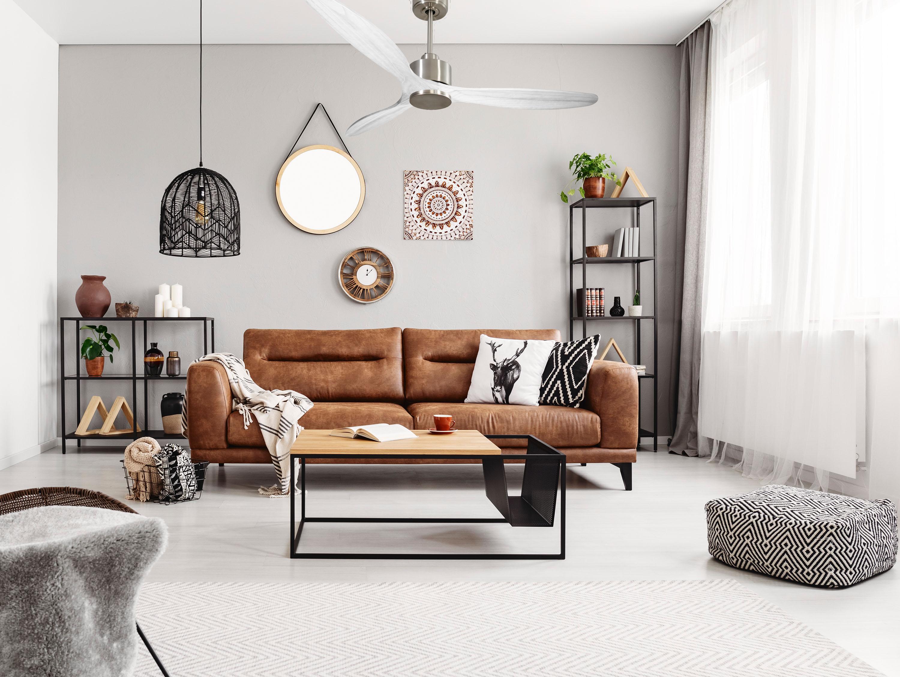 Ventilatore da soffitto Reversibile Termostato Wifi Motore CC Tetti inclinati Telecomando Hypersilence Memoria