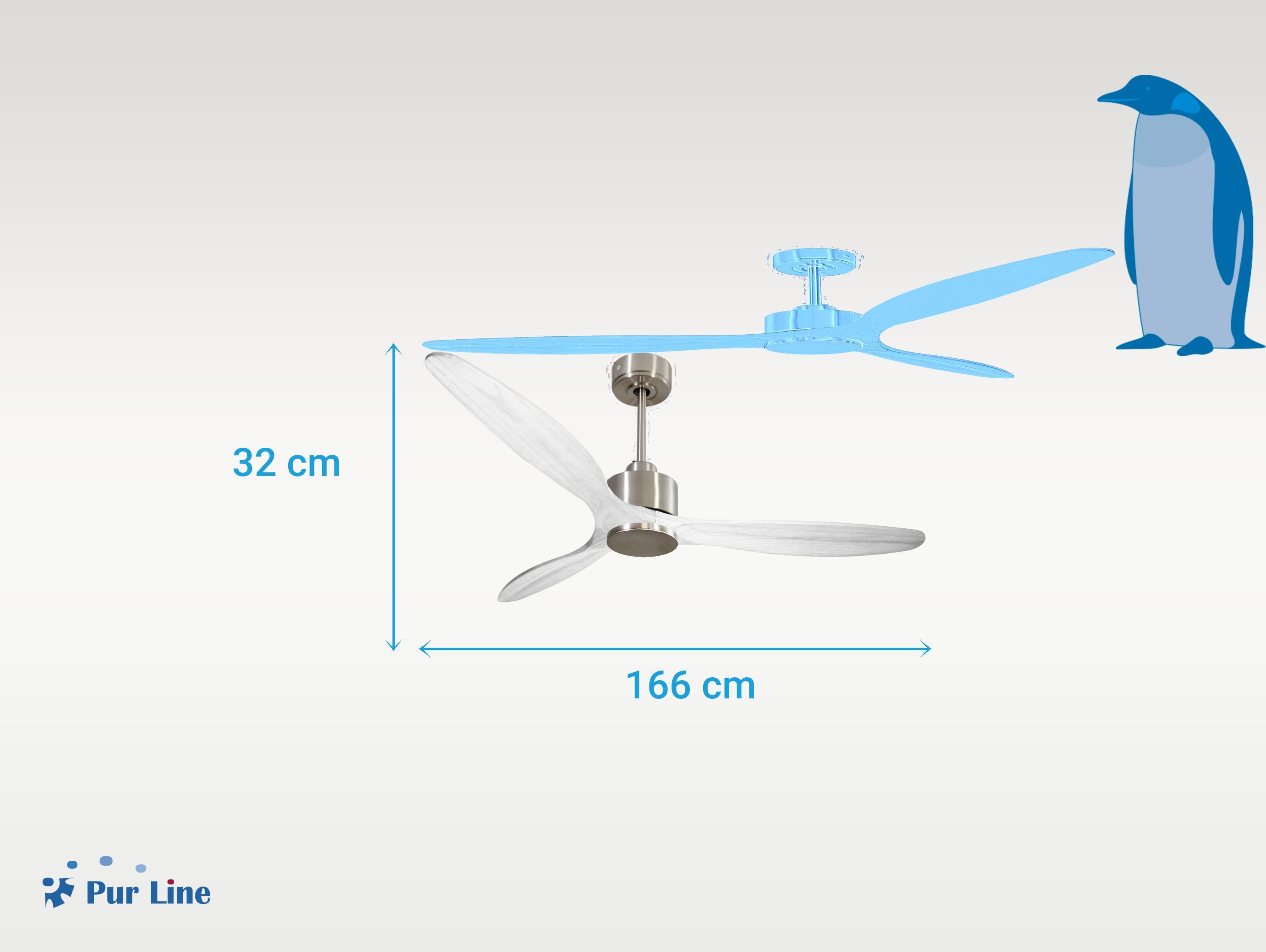 Ventilatore da soffitto Reversibile Termostato Wifi Motore CC Tetti inclinati Telecomando Hypersilence Memoria