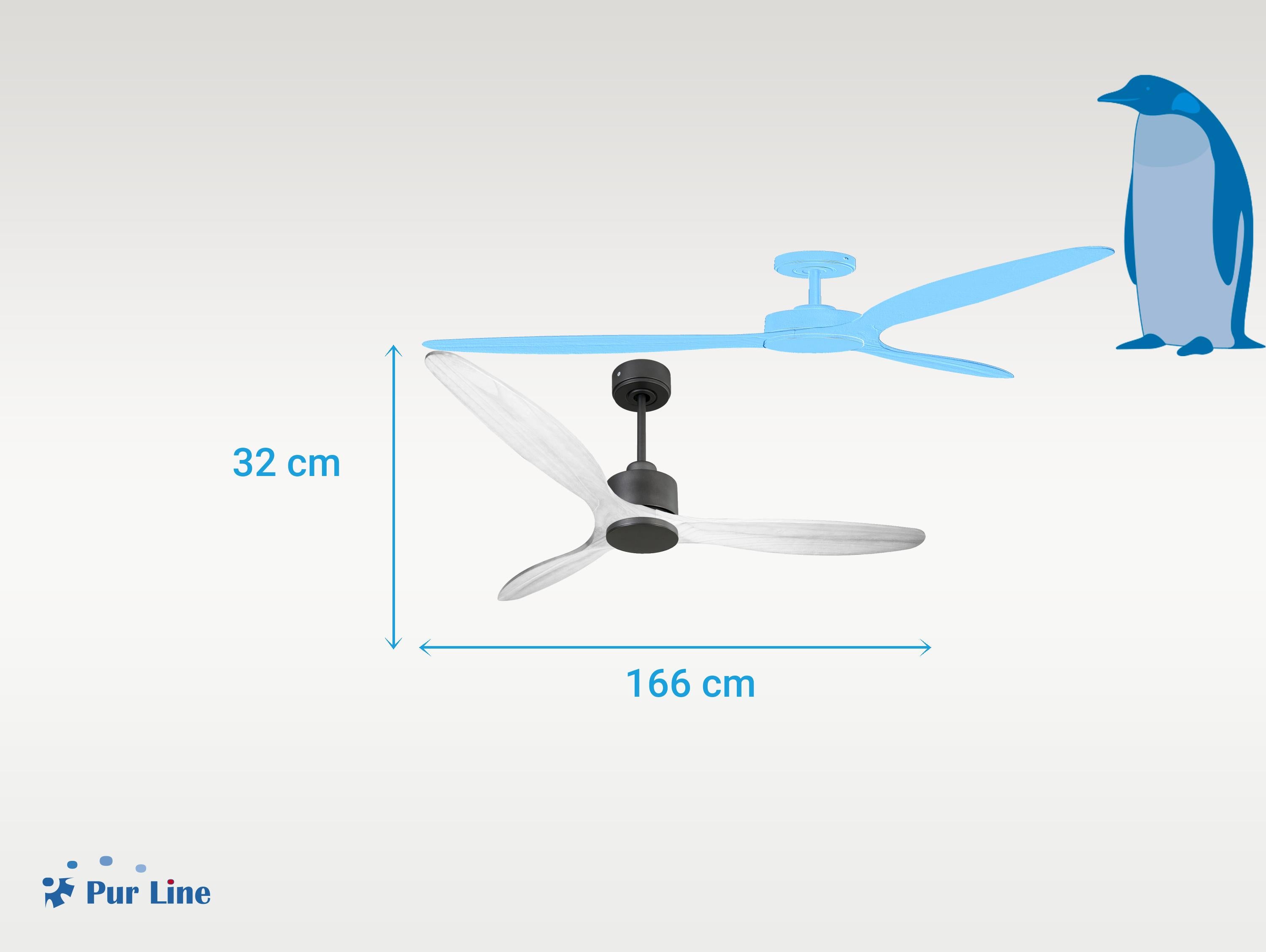 Ventilatore da soffitto Reversibile Termostato Wifi Motore CC Tetti inclinati Telecomando Hypersilence Memoria