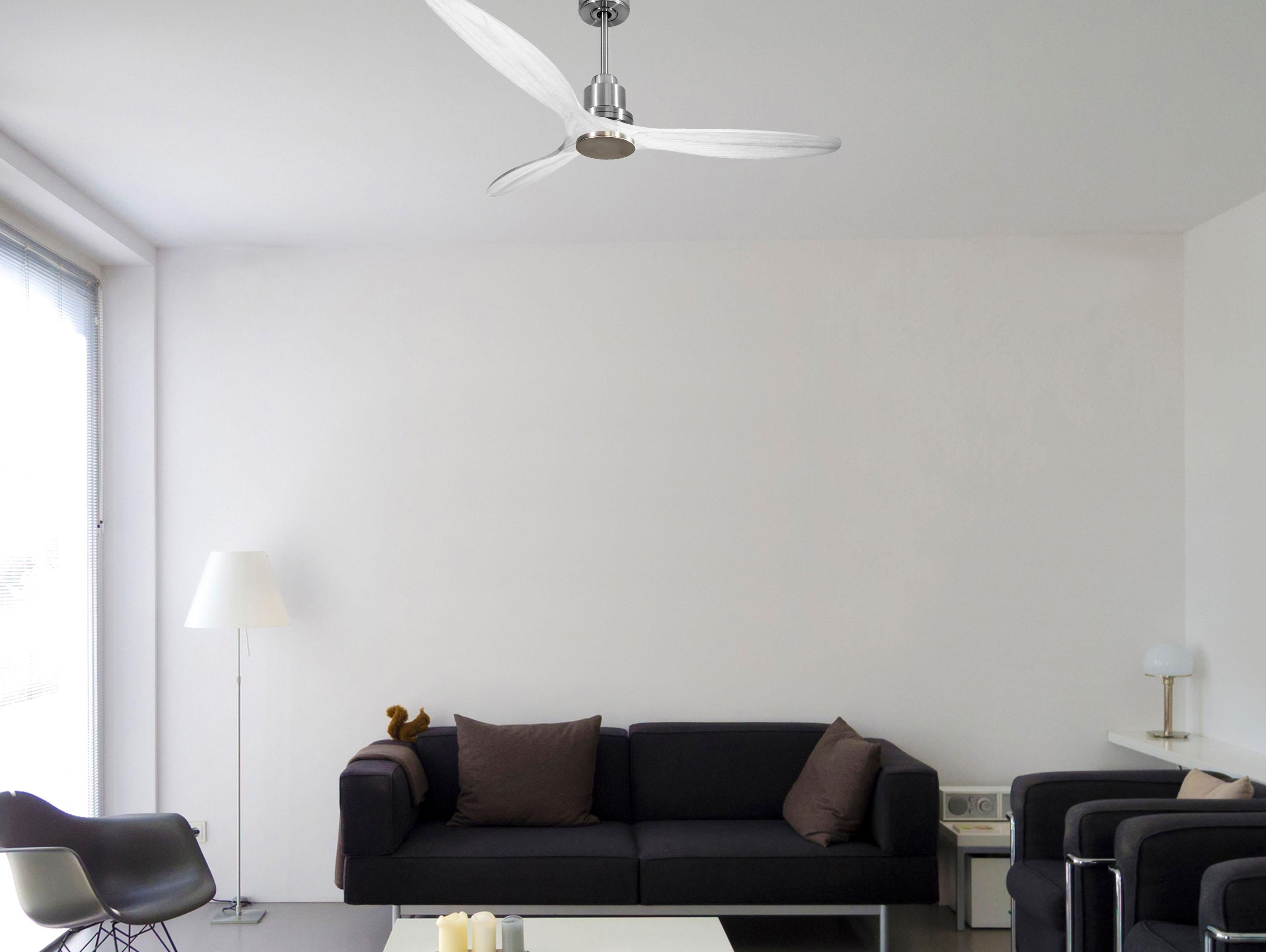 Ventilatore da soffitto Reversibile Termostato Wifi Motore CC Tetti inclinati Telecomando Hypersilence Memoria Shopify Vendible (AUTOMATICO)