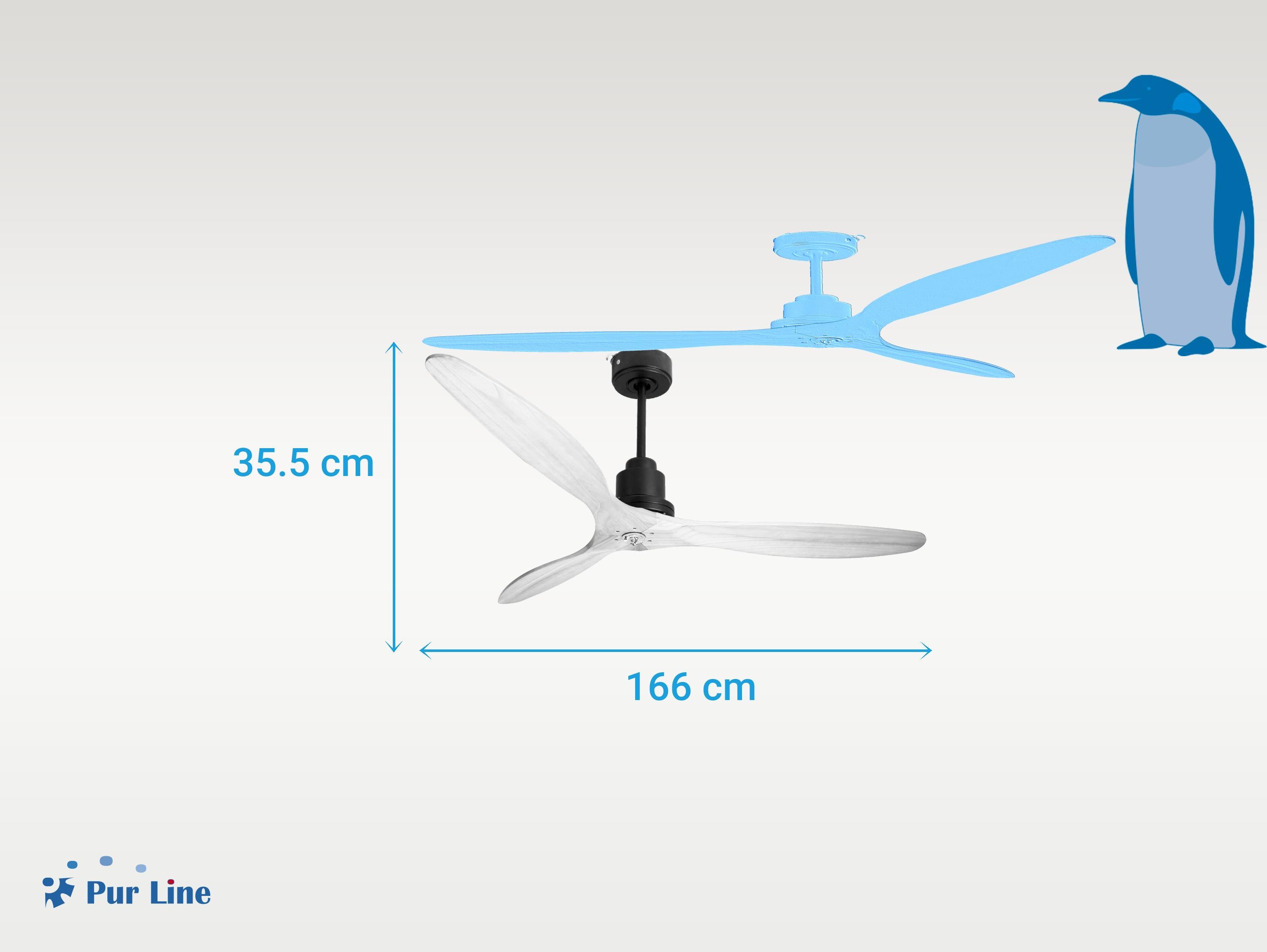 Ventilatore da soffitto Reversibile Termostato Dimmabile Wifi Motore CC Tetti inclinati Telecomando Luce a tre toni Hypersilence Memoria Shopify Vendible (AUTOMATICO)