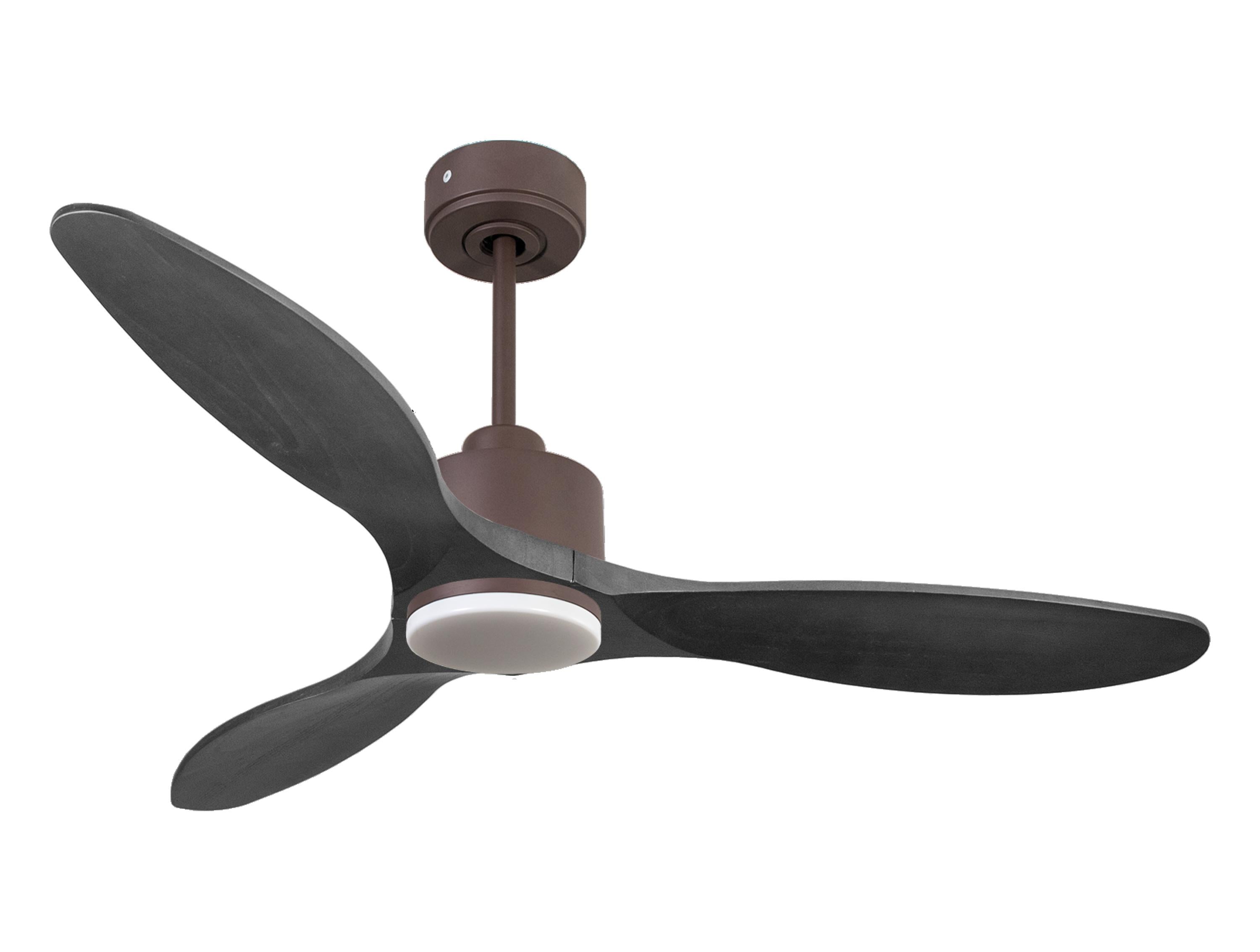 Ventilatore da soffitto Reversibile Termostato Dimmabile Wifi Motore CC Tetti inclinati Telecomando Luce a tre toni Hypersilence Memoria