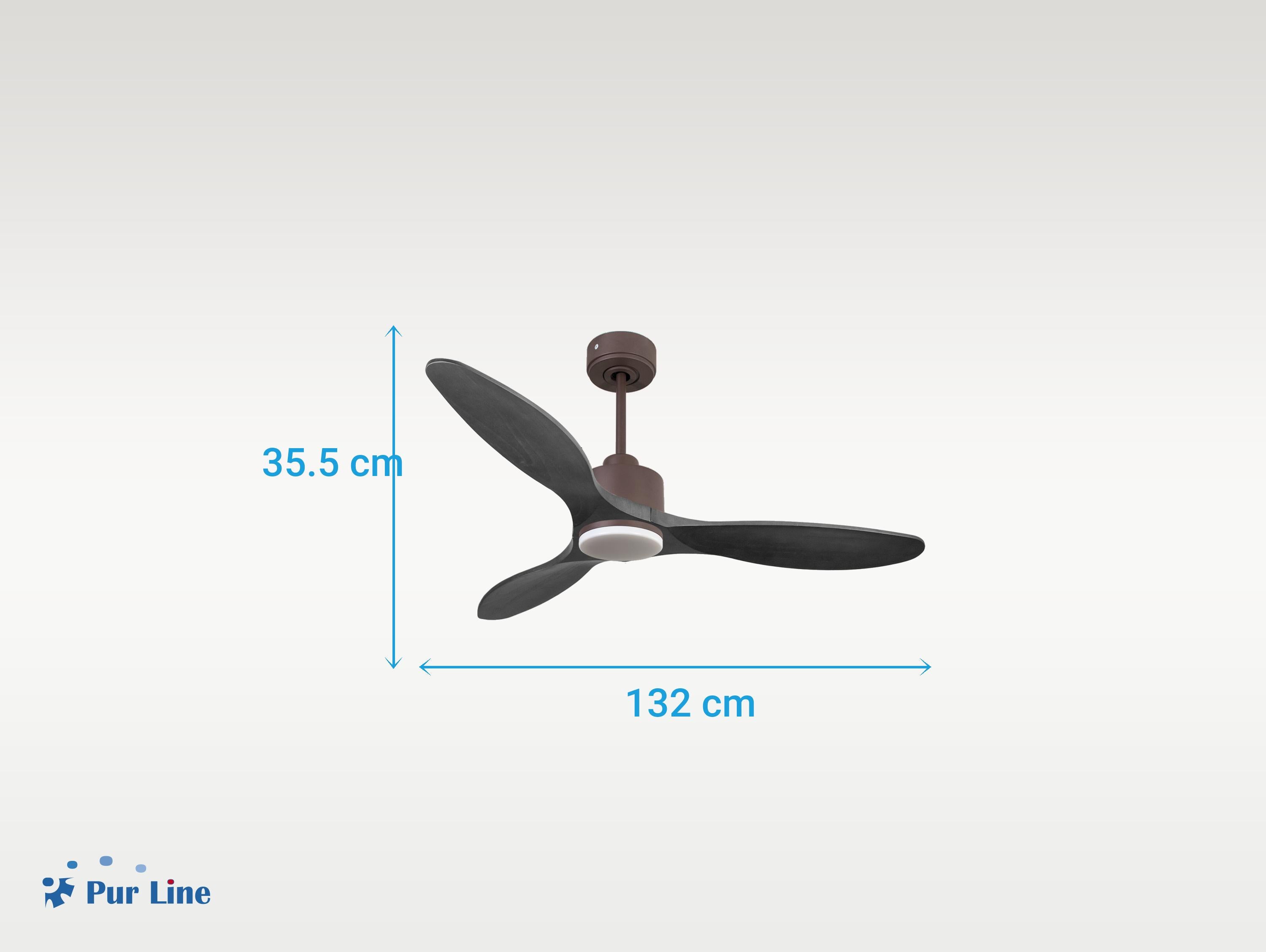Ventilatore da soffitto Reversibile Termostato Dimmabile Wifi Motore CC Tetti inclinati Telecomando Luce a tre toni Hypersilence Memoria
