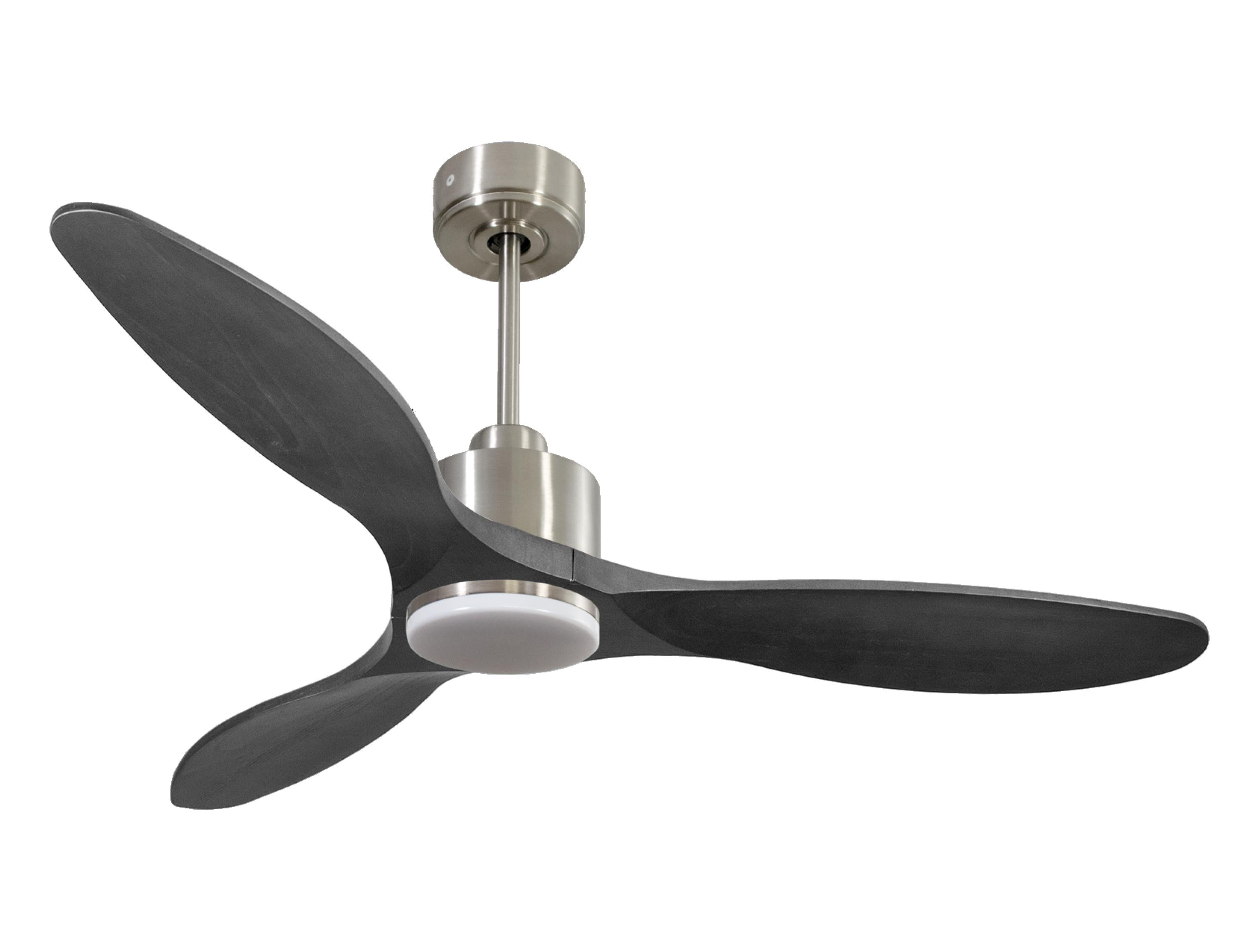 Ventilatore da soffitto Reversibile Termostato Dimmabile Wifi Motore CC Tetti inclinati Telecomando Luce a tre toni Hypersilence Memoria