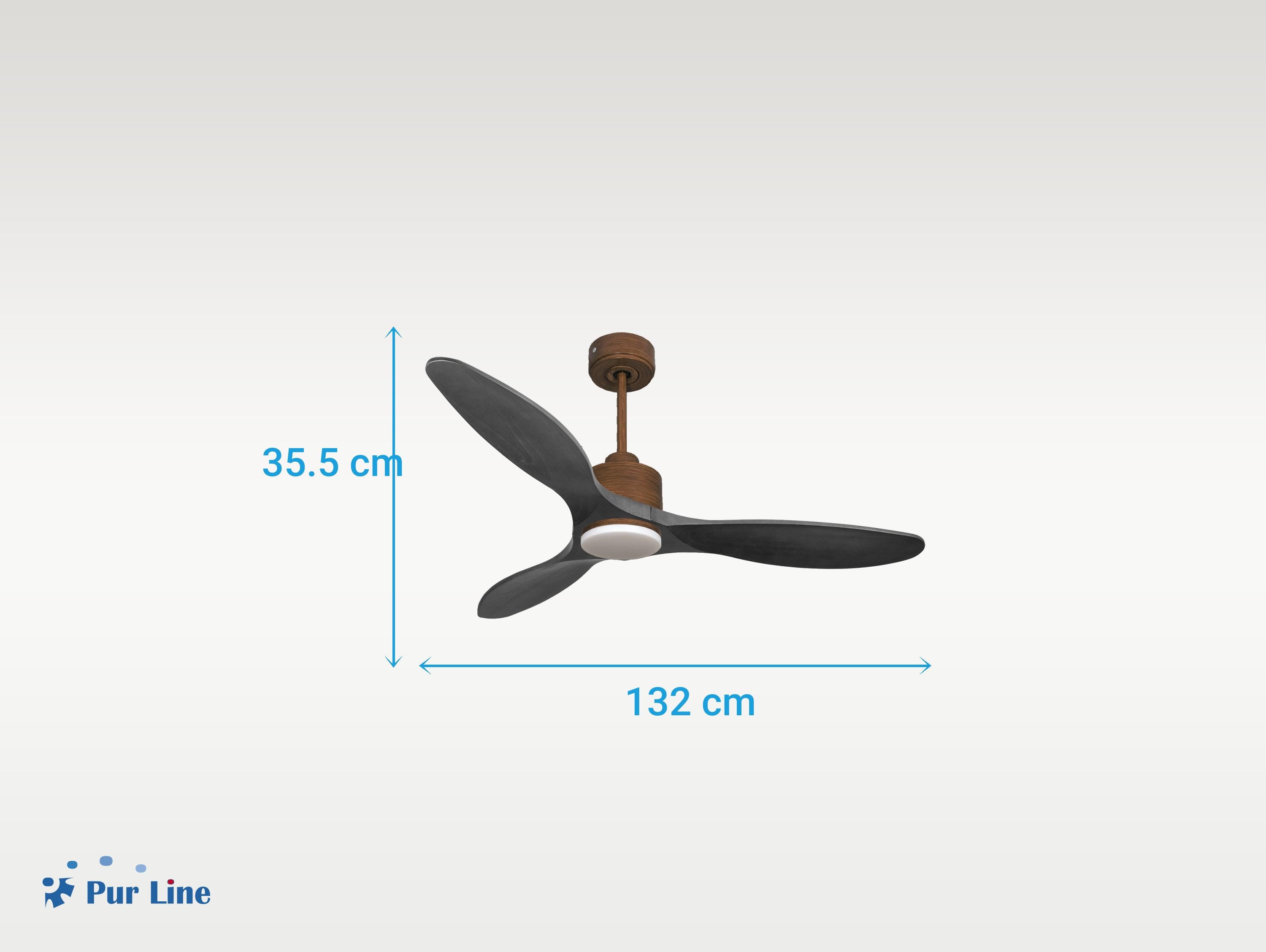 Ventilatore da soffitto Reversibile Termostato Dimmabile Wifi Motore CC Tetti inclinati Telecomando Luce a tre toni Hypersilence Memoria