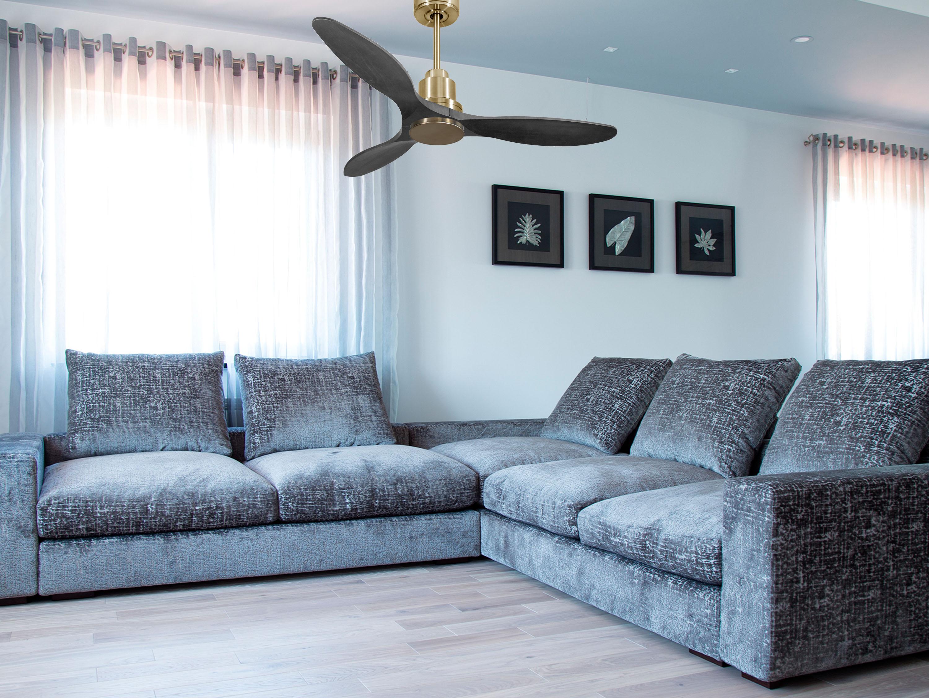 Ventilatore da soffitto Reversibile Termostato Wifi Motore CC Tetti inclinati Telecomando Hypersilence Memoria