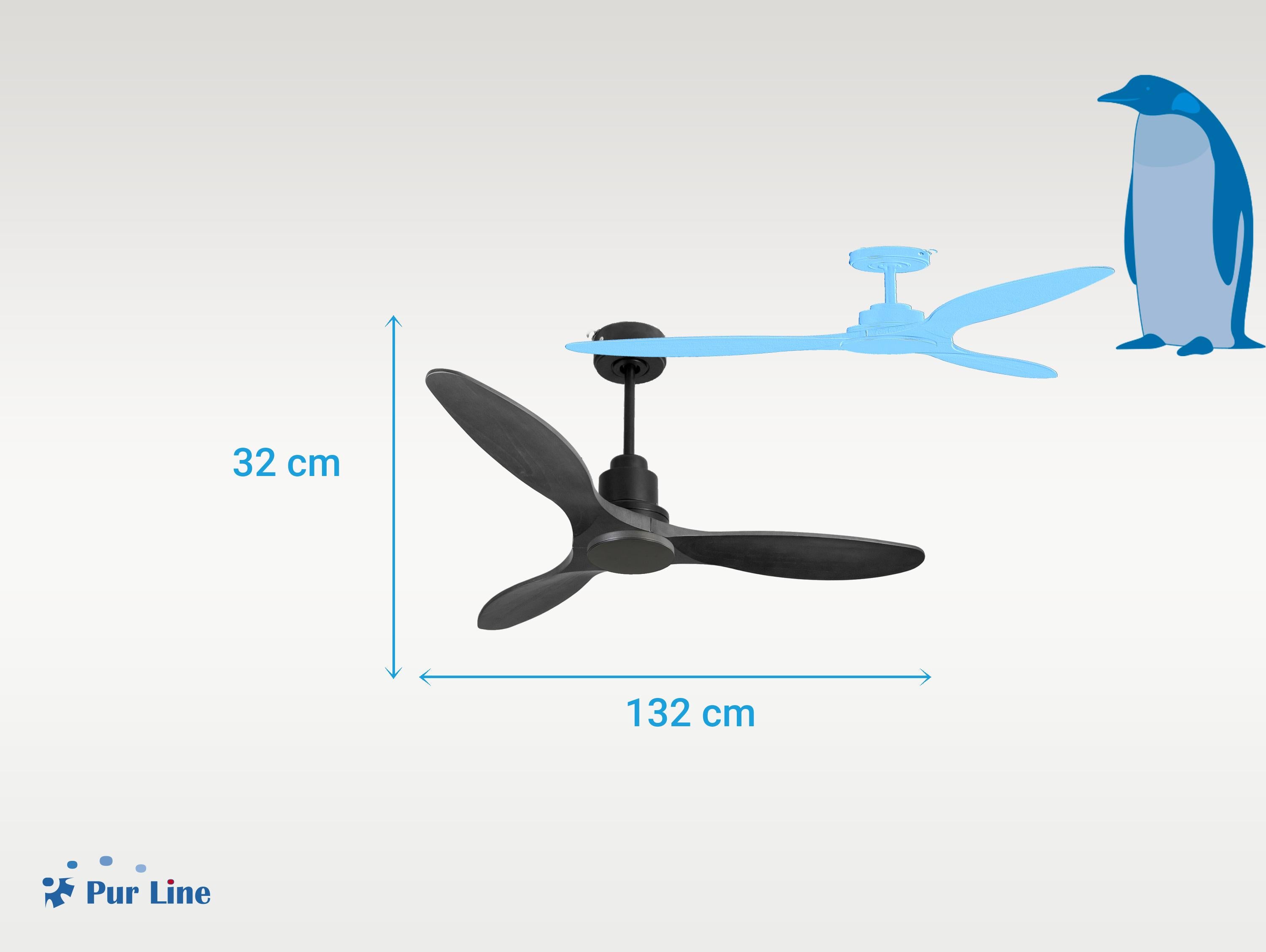 Ventilatore da soffitto Reversibile Termostato Wifi Motore CC Tetti inclinati Telecomando Hypersilence Memoria