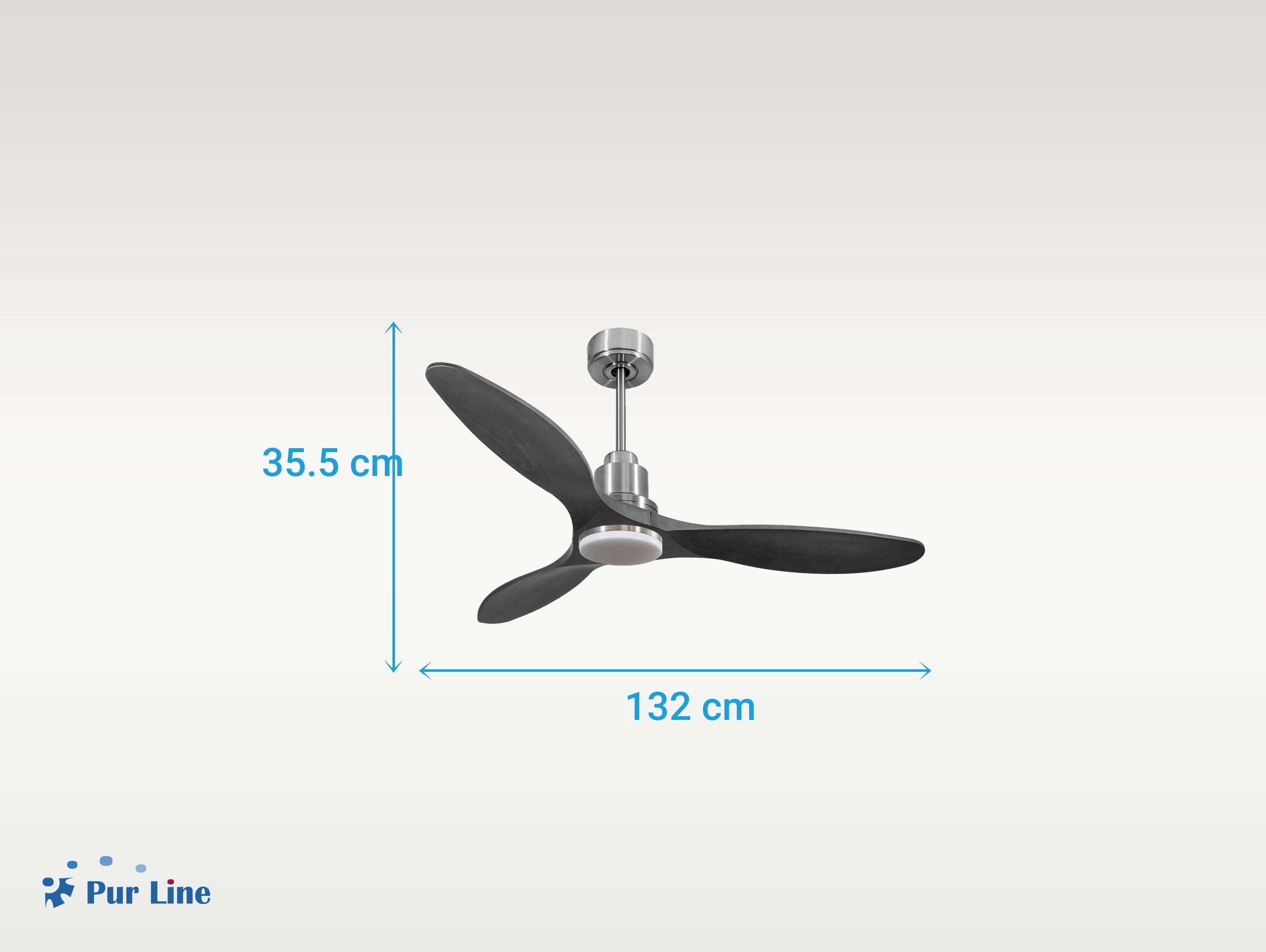 Ventilatore da soffitto Reversibile Termostato Dimmabile Wifi Motore CC Tetti inclinati Telecomando Luce a tre toni Hypersilence Memoria Shopify Vendible (AUTOMATICO)