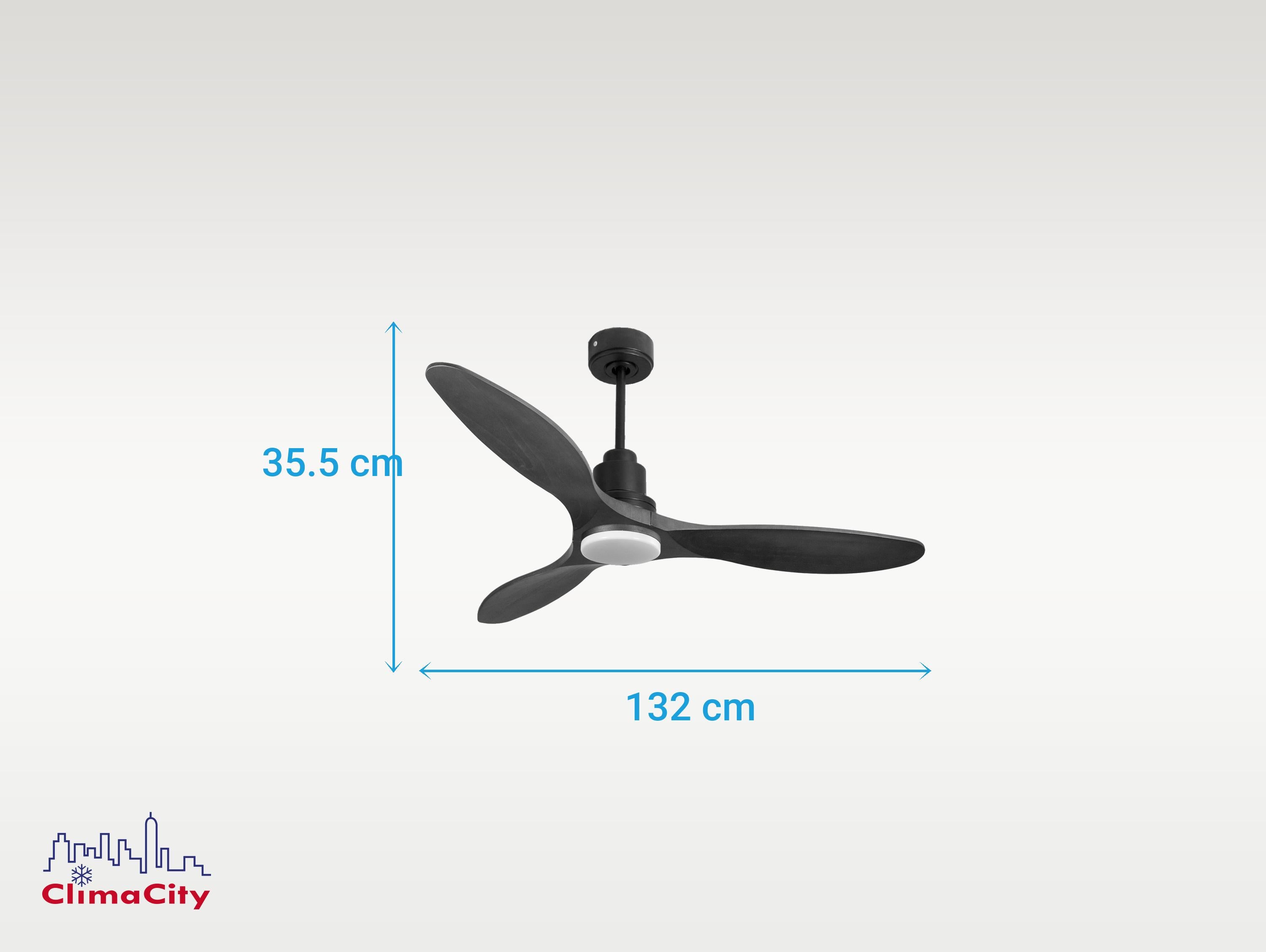 Ventilatore da soffitto Reversibile Termostato Dimmabile Wifi Motore CC Tetti inclinati Telecomando Luce a tre toni Hypersilence Memoria