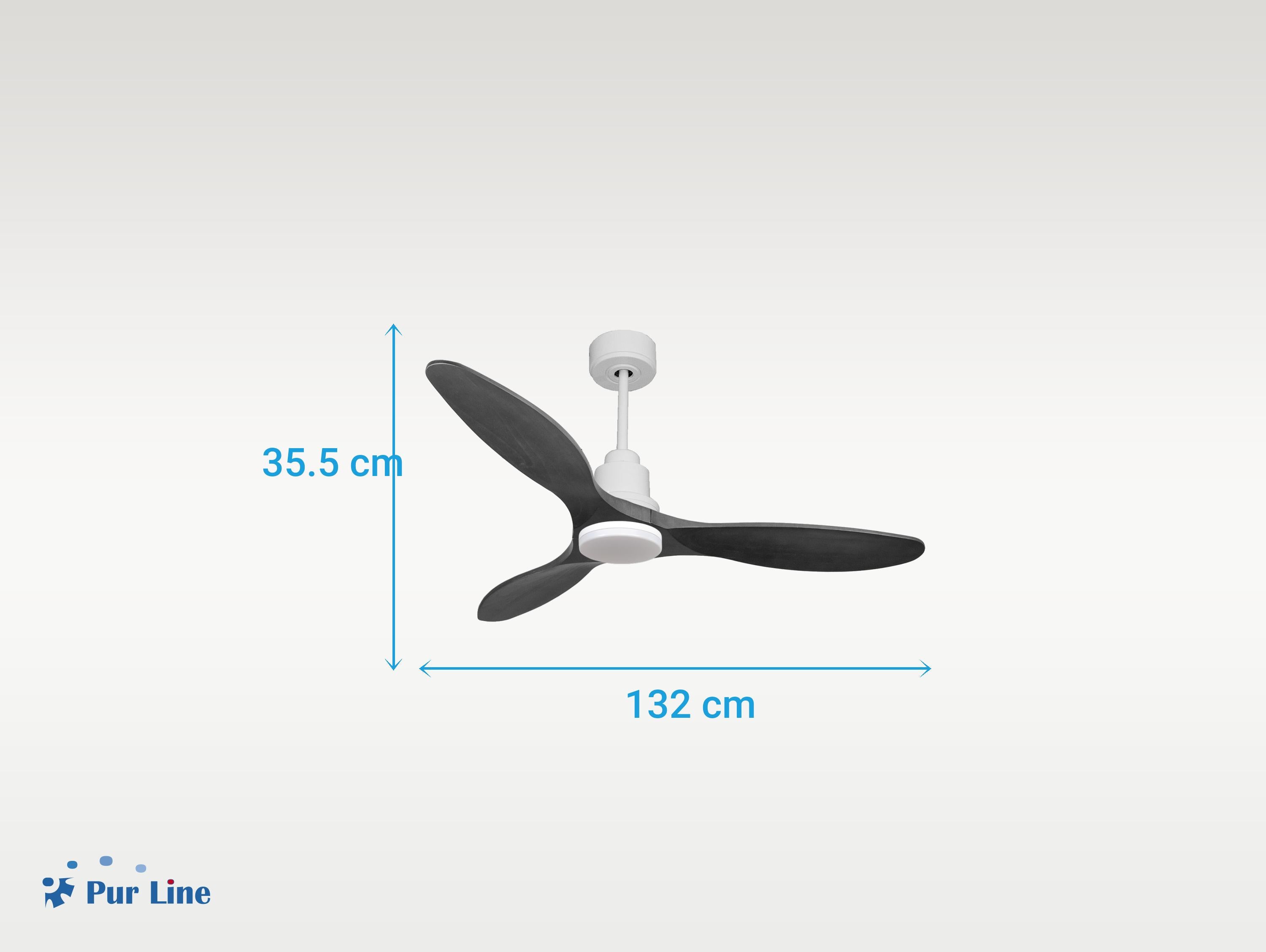 Ventilatore da soffitto Reversibile Termostato Dimmabile Wifi Motore CC Tetti inclinati Telecomando Luce a tre toni Hypersilence Memoria
