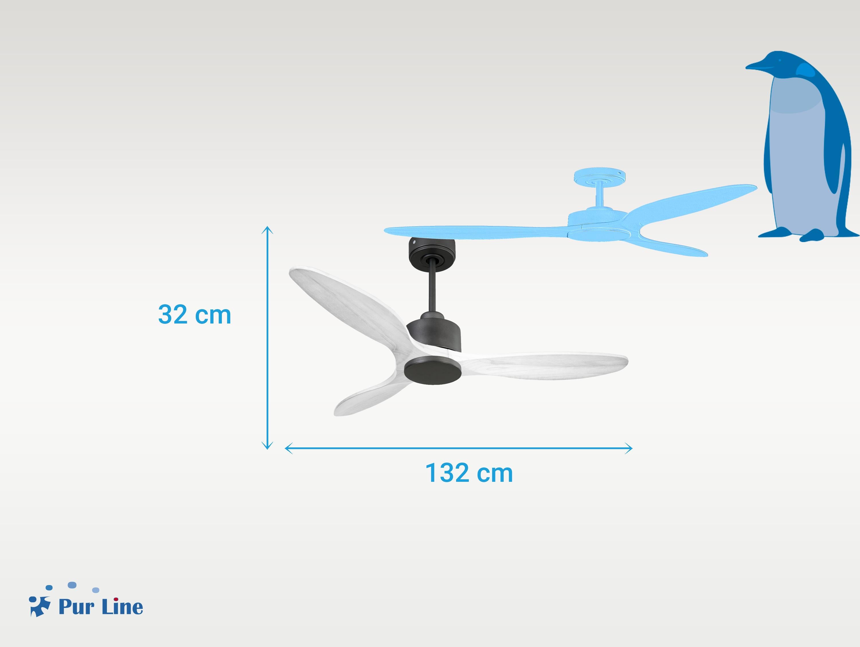 Ventilatore da soffitto Wifi Motore CC Telecomando Hypersilence Memoria