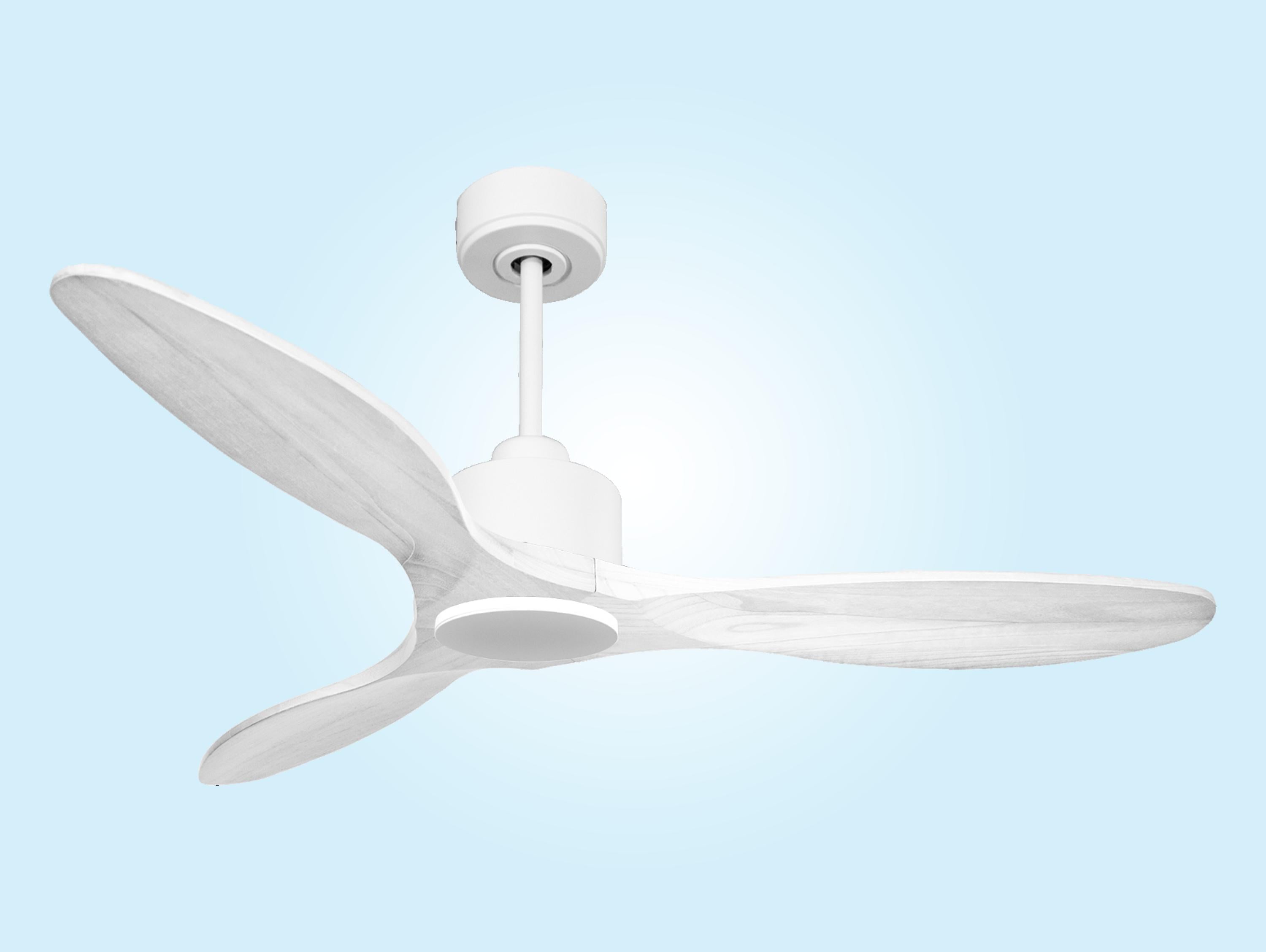 Ventilatore da soffitto Reversibile Termostato Wifi Motore CC Tetti inclinati Telecomando Hypersilence Memoria