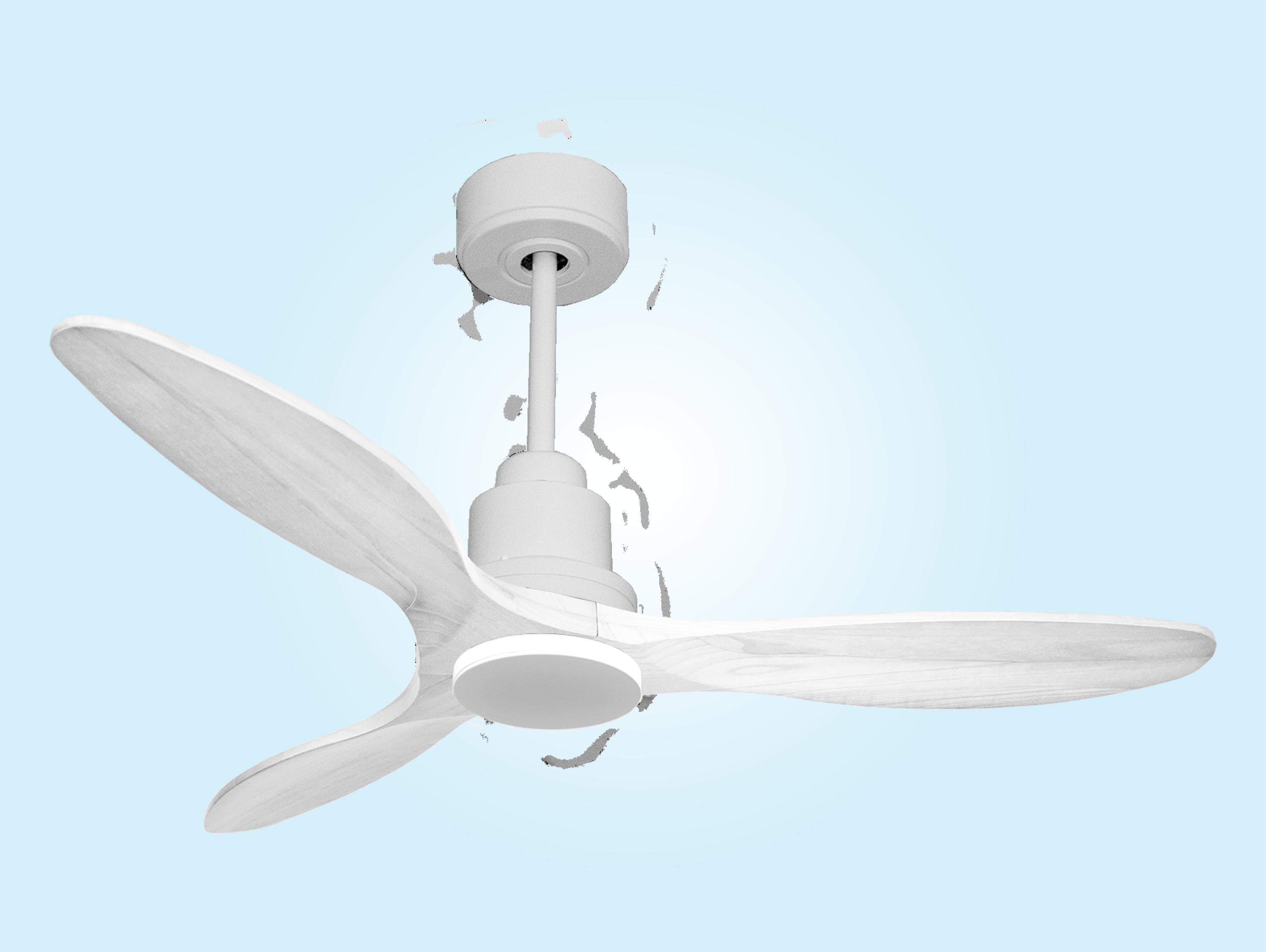 Ventilatore da soffitto Reversibile Termostato Wifi Motore CC Tetti inclinati Telecomando Hypersilence Memoria Shopify Vendible (AUTOMATICO)