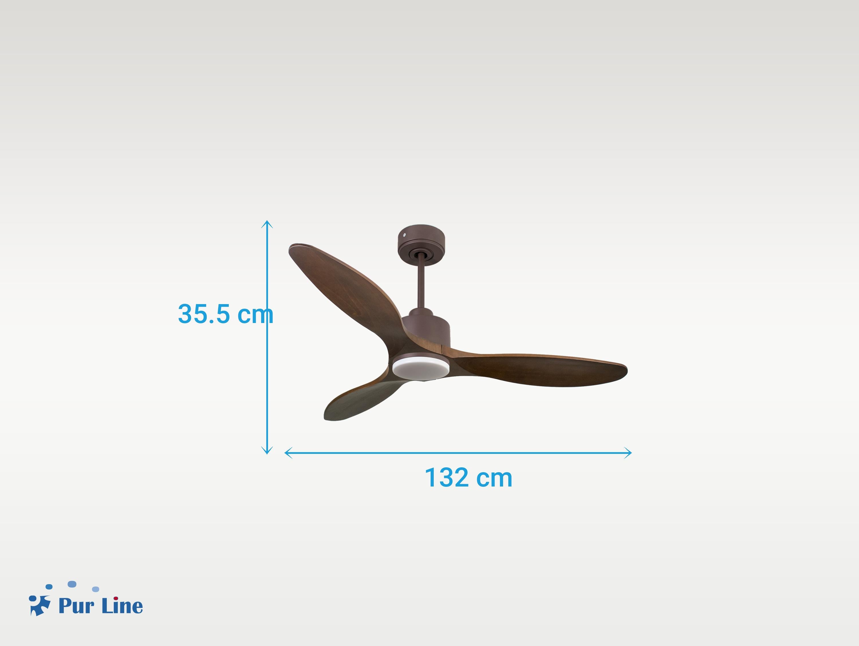 Ventilatore da soffitto Reversibile Termostato Dimmabile Wifi Motore CC Tetti inclinati Telecomando Luce a tre toni Hypersilence Memoria