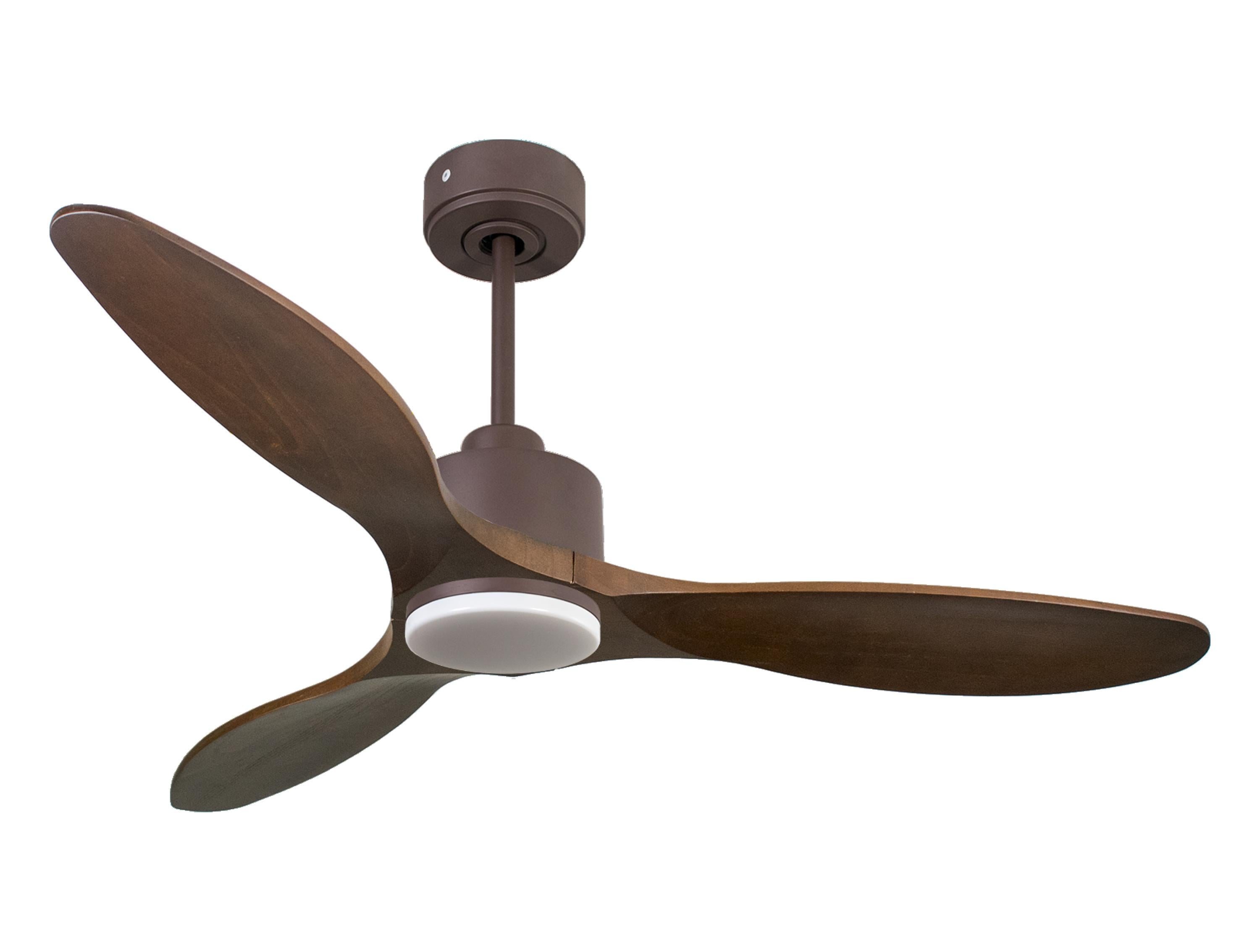 Ventilatore da soffitto Reversibile Termostato Dimmabile Wifi Motore CC Tetti inclinati Telecomando Luce a tre toni Hypersilence Memoria
