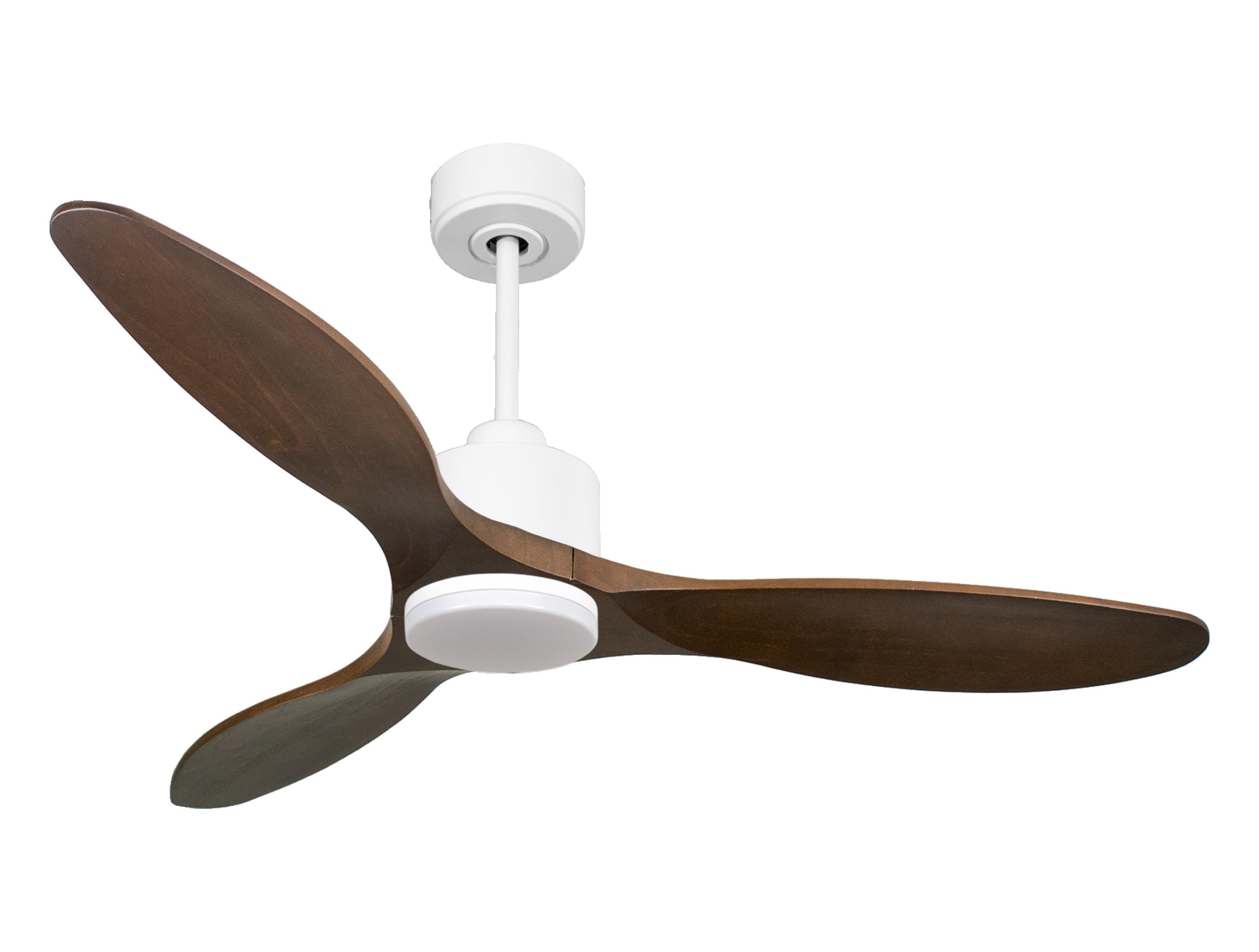 Ventilatore da soffitto Reversibile Termostato Dimmabile Wifi Motore CC Tetti inclinati Telecomando Luce a tre toni Hypersilence Memoria