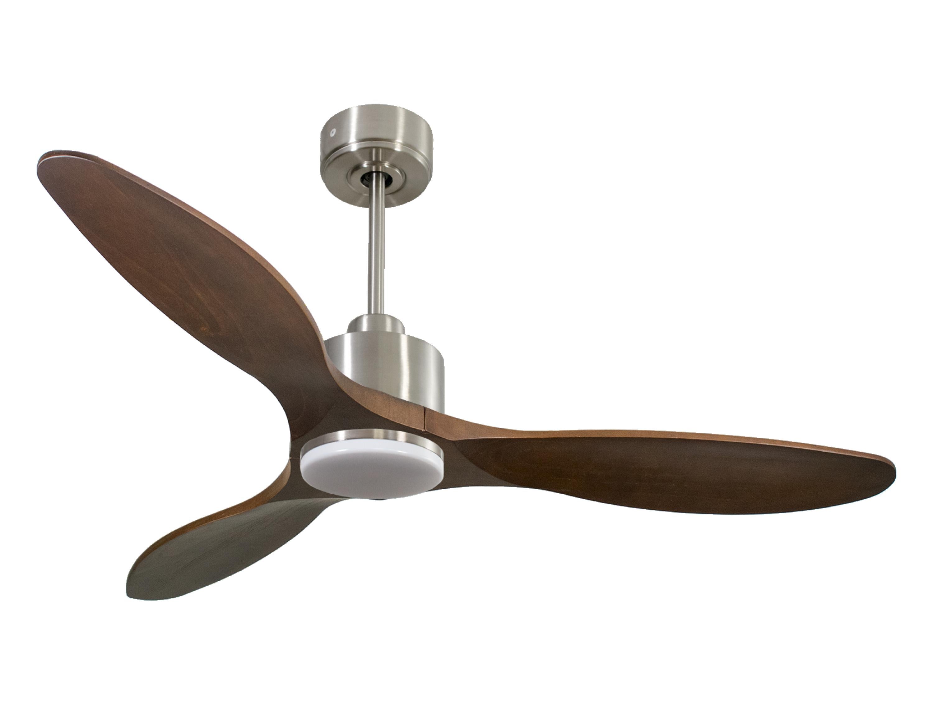 Ventilatore da soffitto Reversibile Termostato Dimmabile Wifi Motore CC Tetti inclinati Telecomando Luce a tre toni Hypersilence Memoria