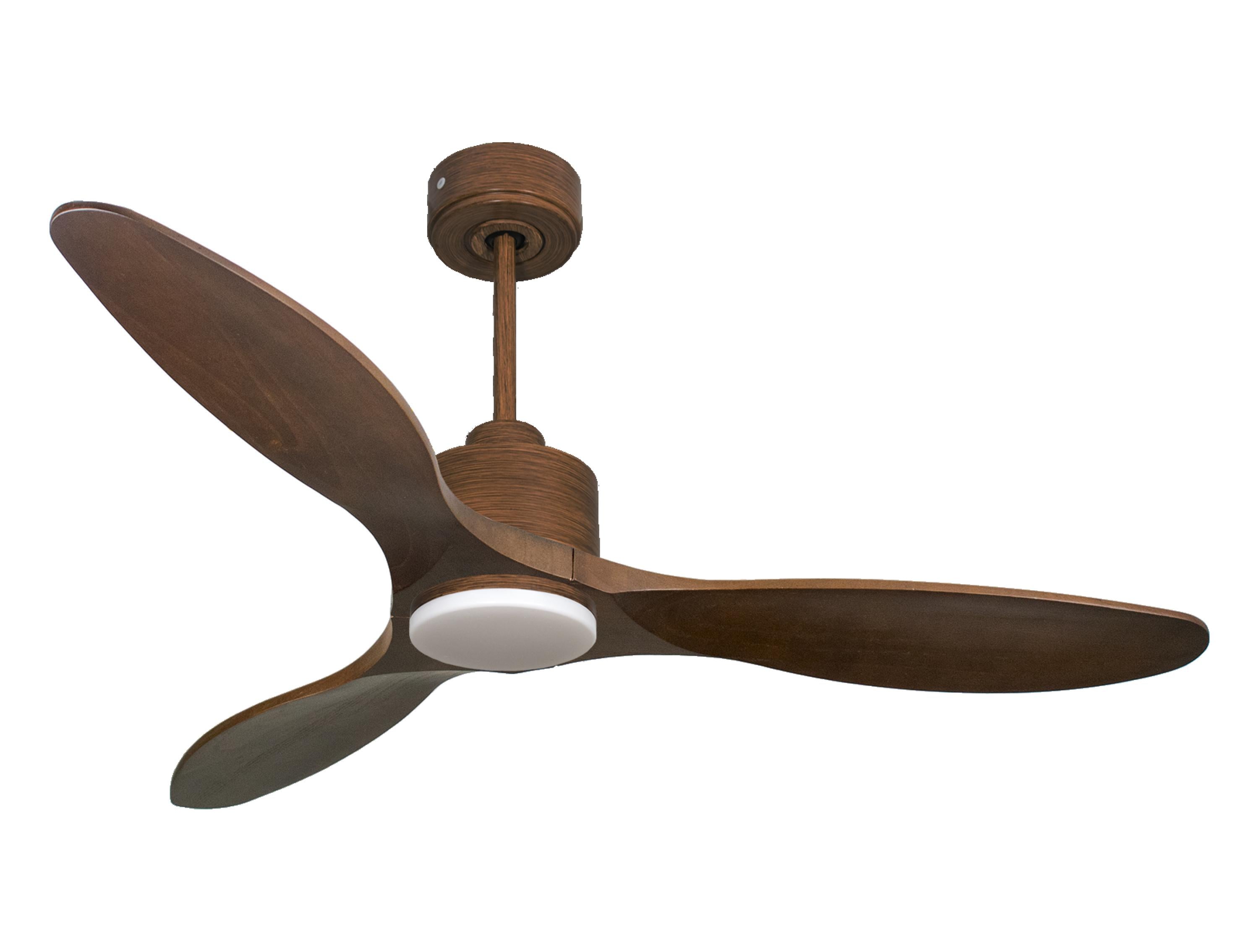 Ventilatore da soffitto Reversibile Termostato Dimmabile Wifi Motore CC Tetti inclinati Telecomando Luce a tre toni Hypersilence Memoria