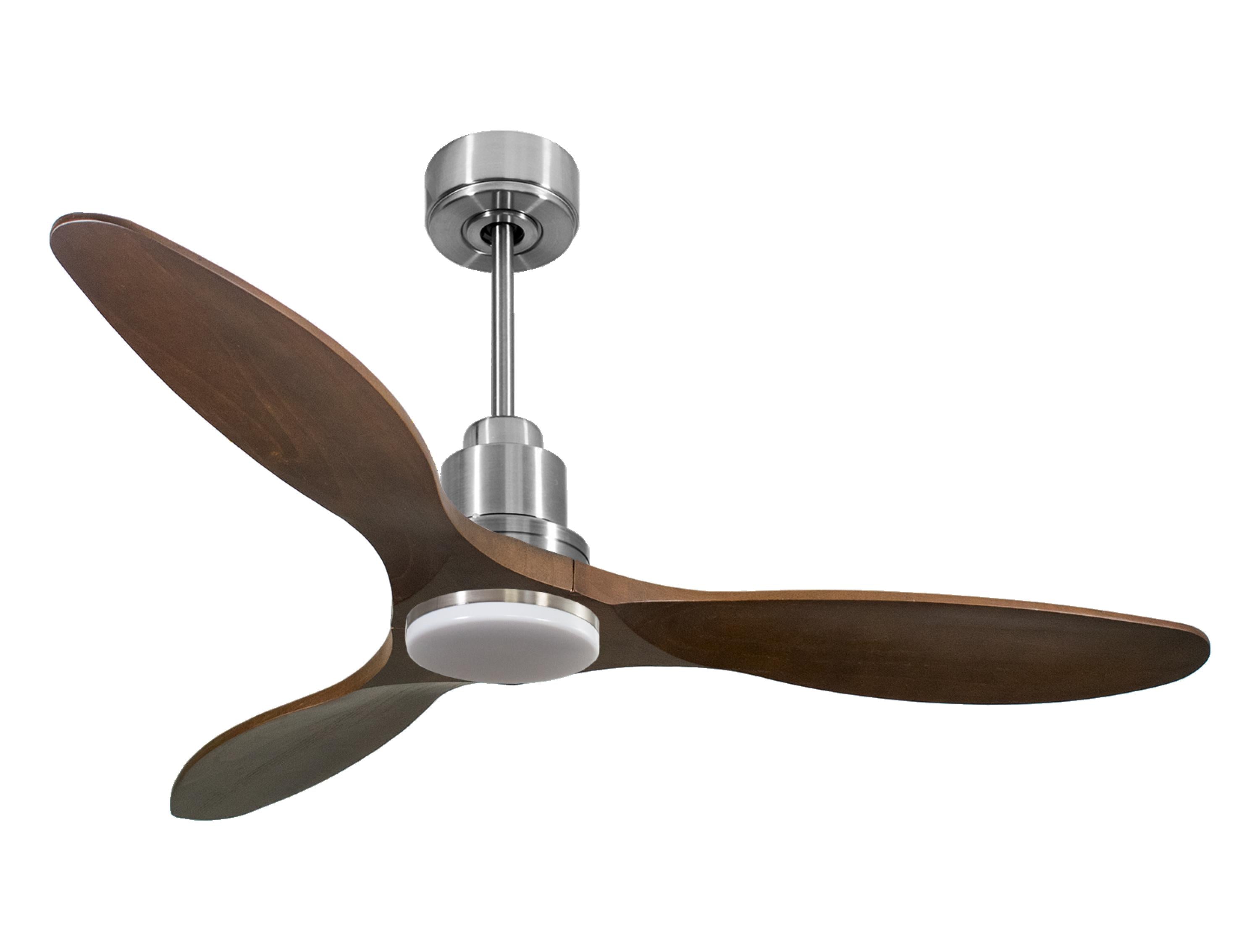 Ventilatore da soffitto Reversibile Termostato Dimmabile Wifi Motore CC Tetti inclinati Telecomando Luce a tre toni Hypersilence Memoria Shopify Vendible (AUTOMATICO)