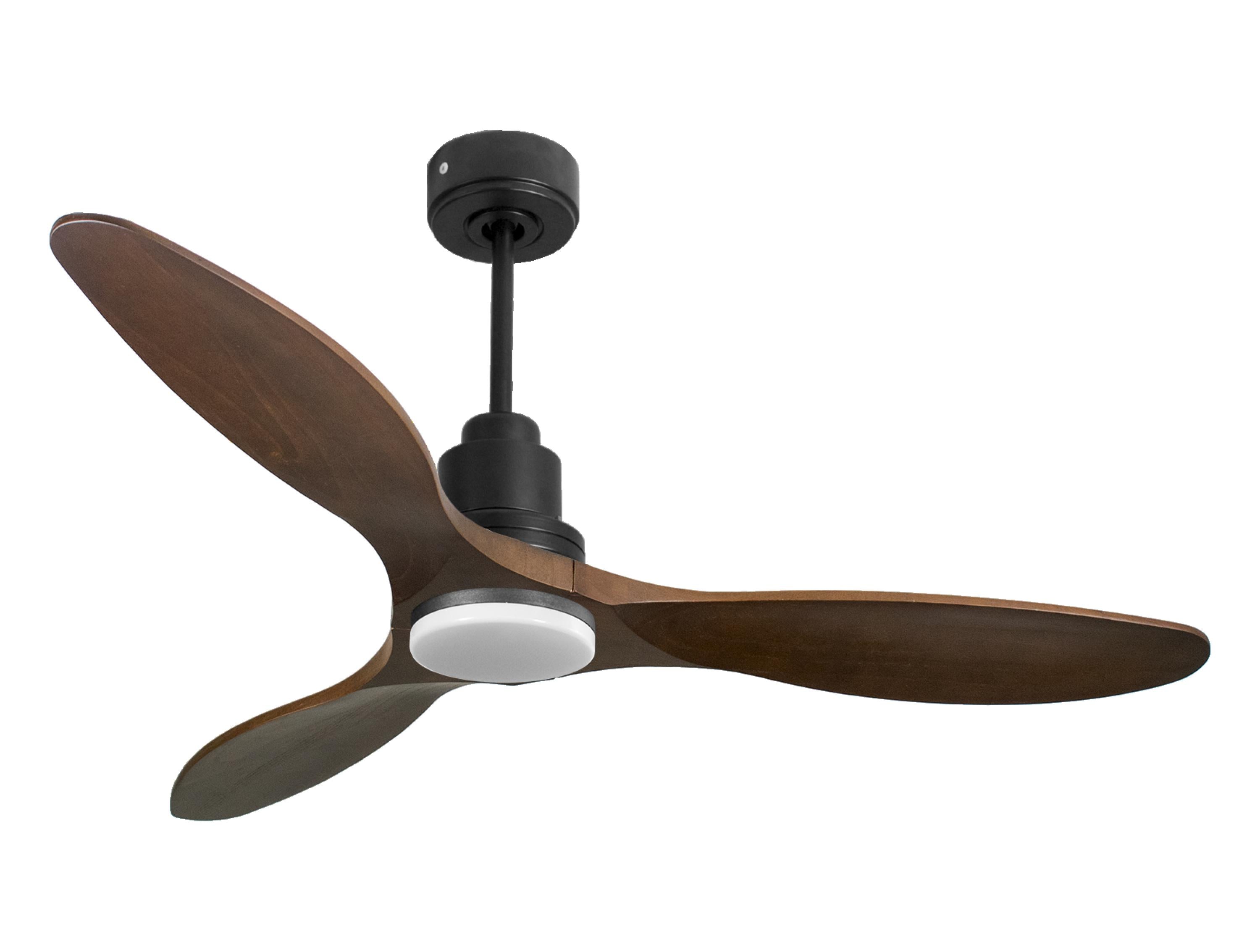 Ventilatore da soffitto Reversibile Termostato Dimmabile Wifi Motore CC Tetti inclinati Telecomando Luce a tre toni Hypersilence Memoria