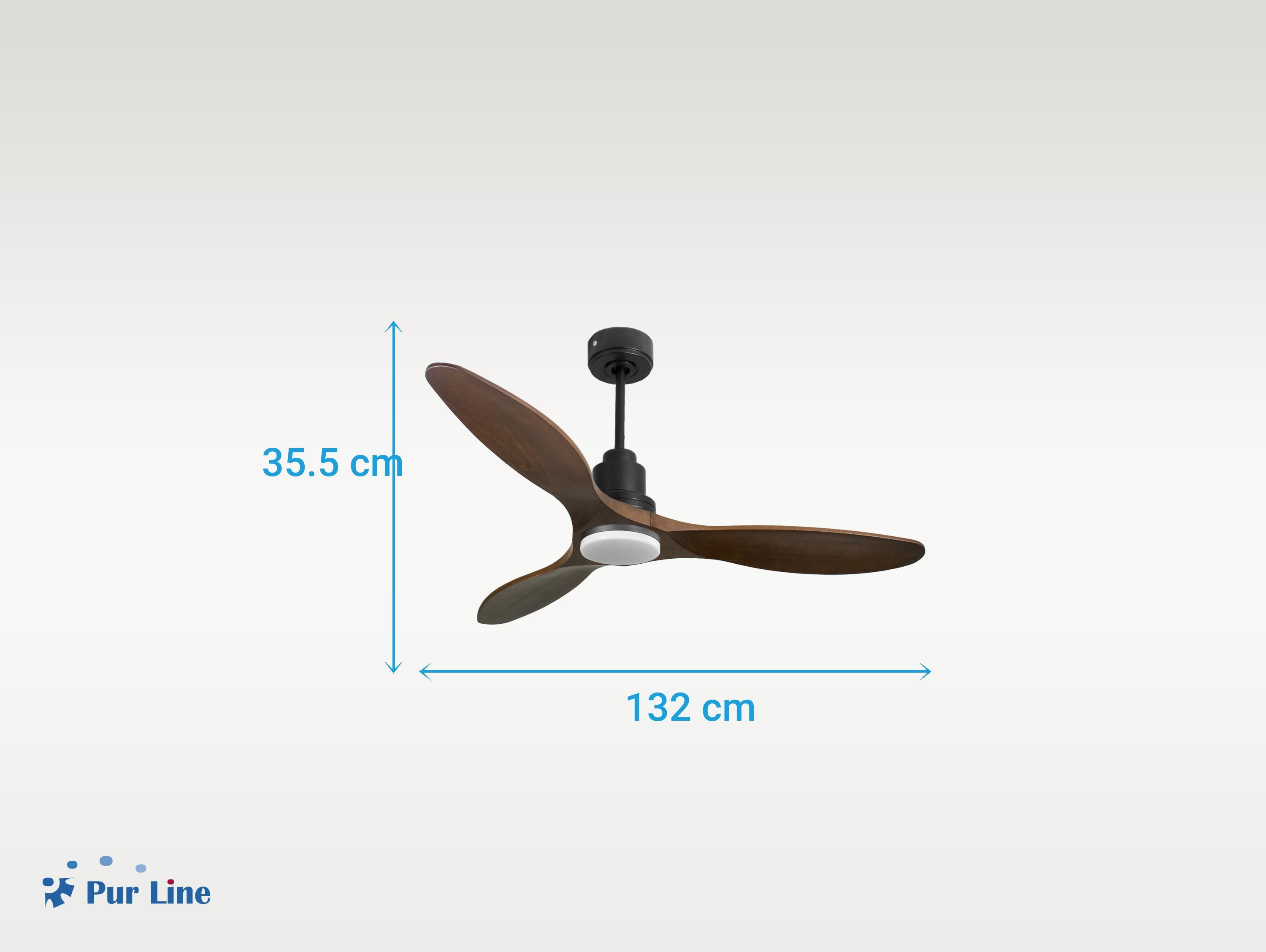 Ventilatore da soffitto Reversibile Termostato Dimmabile Wifi Motore CC Tetti inclinati Telecomando Luce a tre toni Hypersilence Memoria