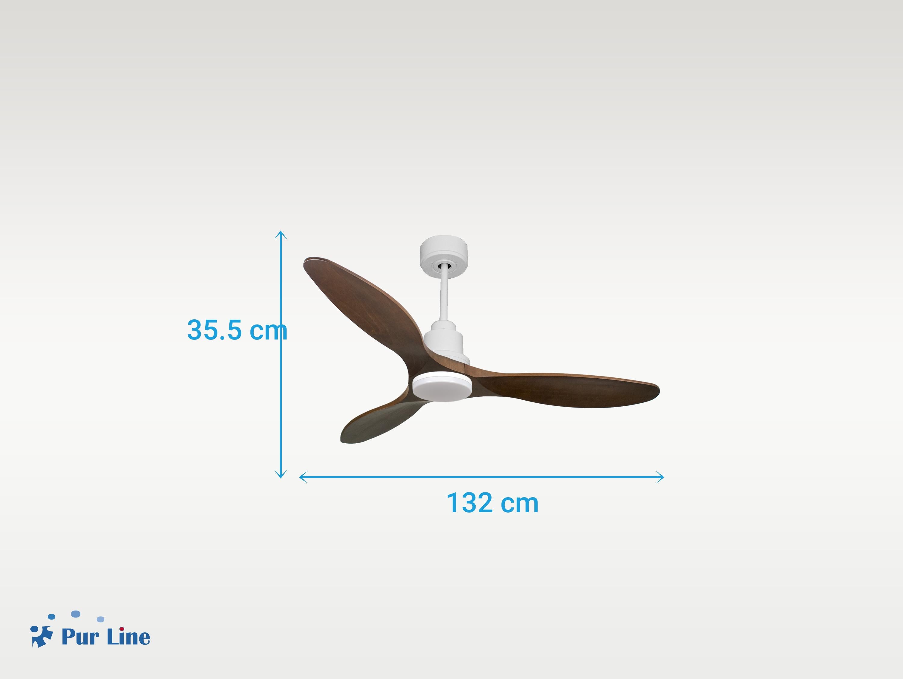 Ventilatore da soffitto Reversibile Termostato Dimmabile Wifi Motore CC Tetti inclinati Telecomando Luce a tre toni Hypersilence Memoria Shopify Vendible (AUTOMATICO)