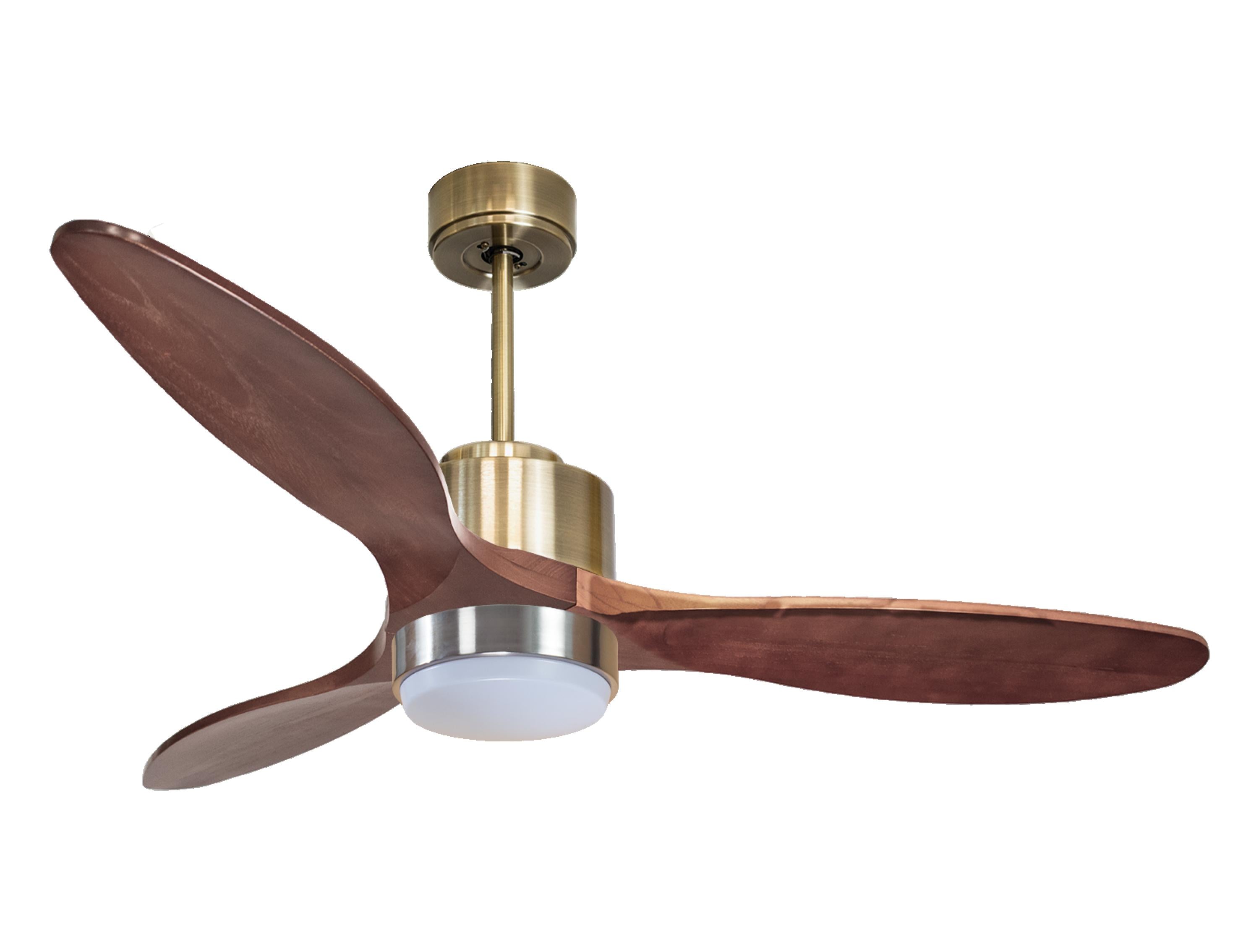 Ventilatore da soffitto Wifi Motore CC Telecomando Luce a tre toni Hypersilence Memoria